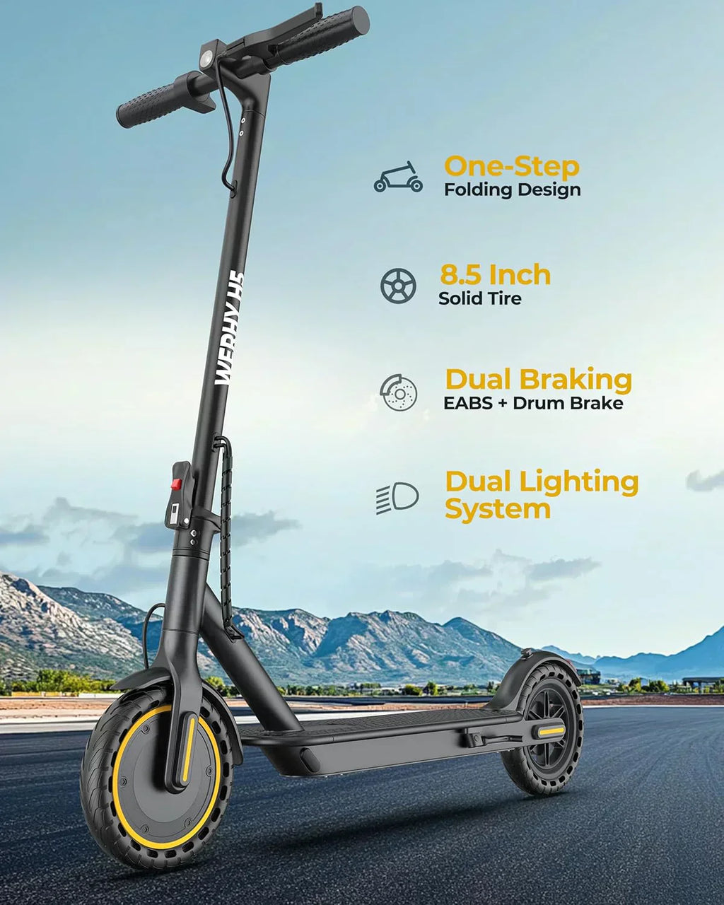 Electric Scooter 350W/500W Motor Top Speed 19/22 mph Max 16/23/28Miles Ranges Foldable E Scooter wourant