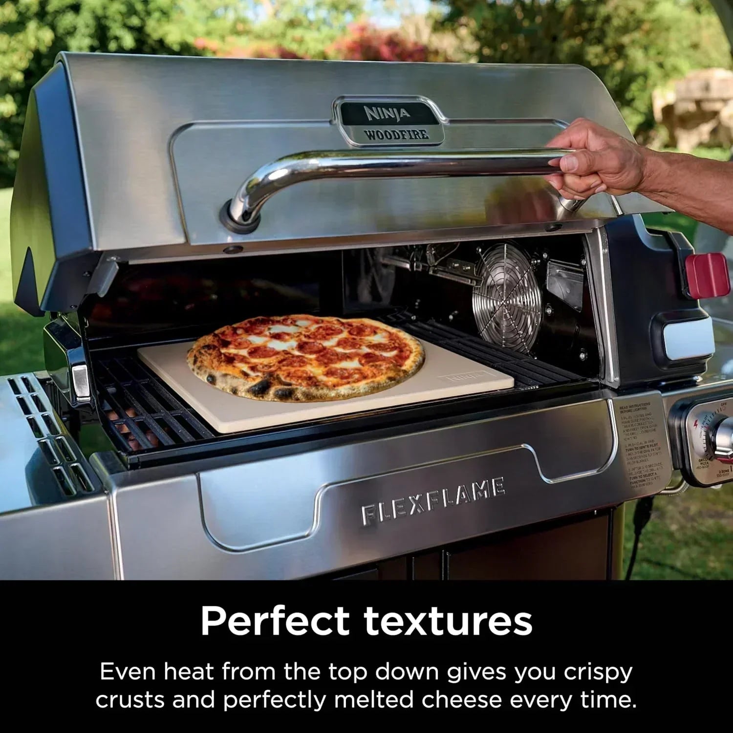 Ninja FlexFlame Grill and Smoker Electric Propane Grill Roaster BBQ Grill 5-in-1 Cooking System wourant