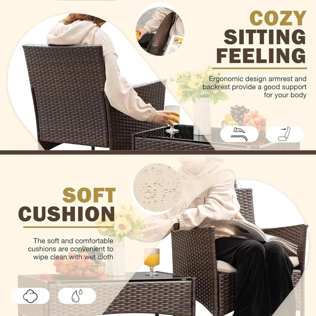 Homall 4-piece outdoor patio furniture set rattan chair wicker set wourant