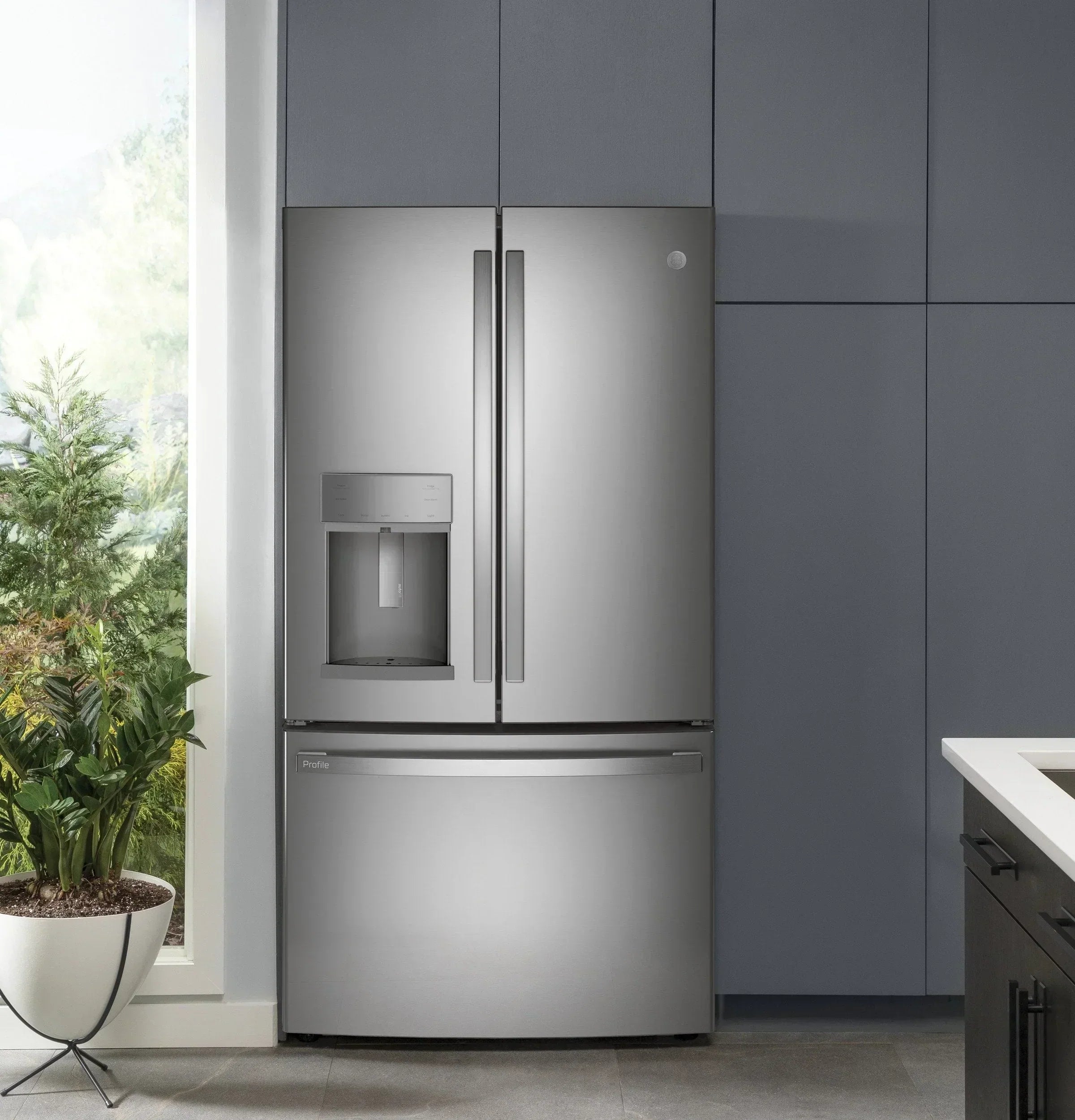 GE Profile Series ENERGY STAR® 27.7 Cu. Ft. Fingerprint Resistant French-Door Refrigerator wourant