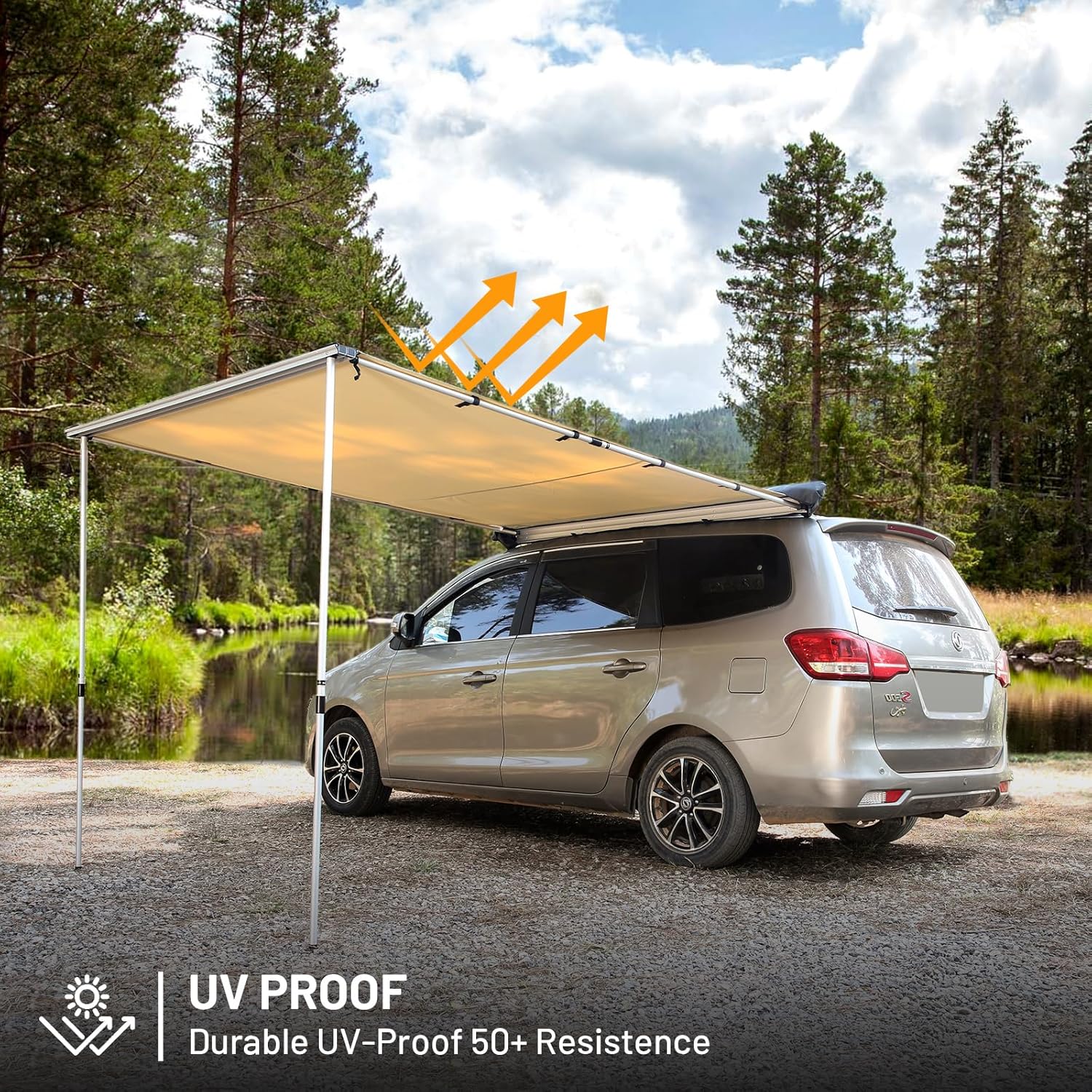 8.2 x 6.5 ft. Waterproof Car Awning for Campers and Trucks wourant