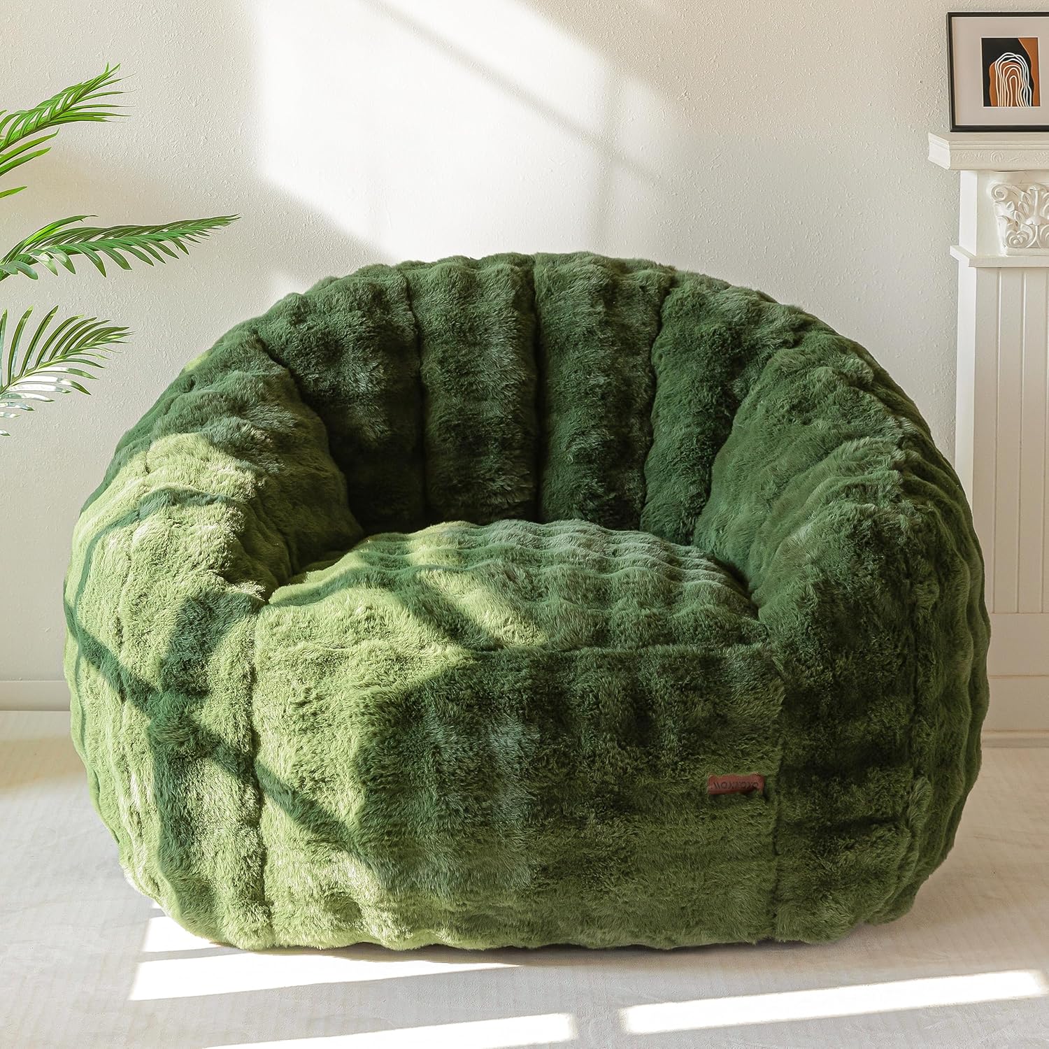 MAXYOYO Giant Bean Bag Chair Oversized Bean Bag Couch Faux Fur Shell-Shaped Large Chair wourant