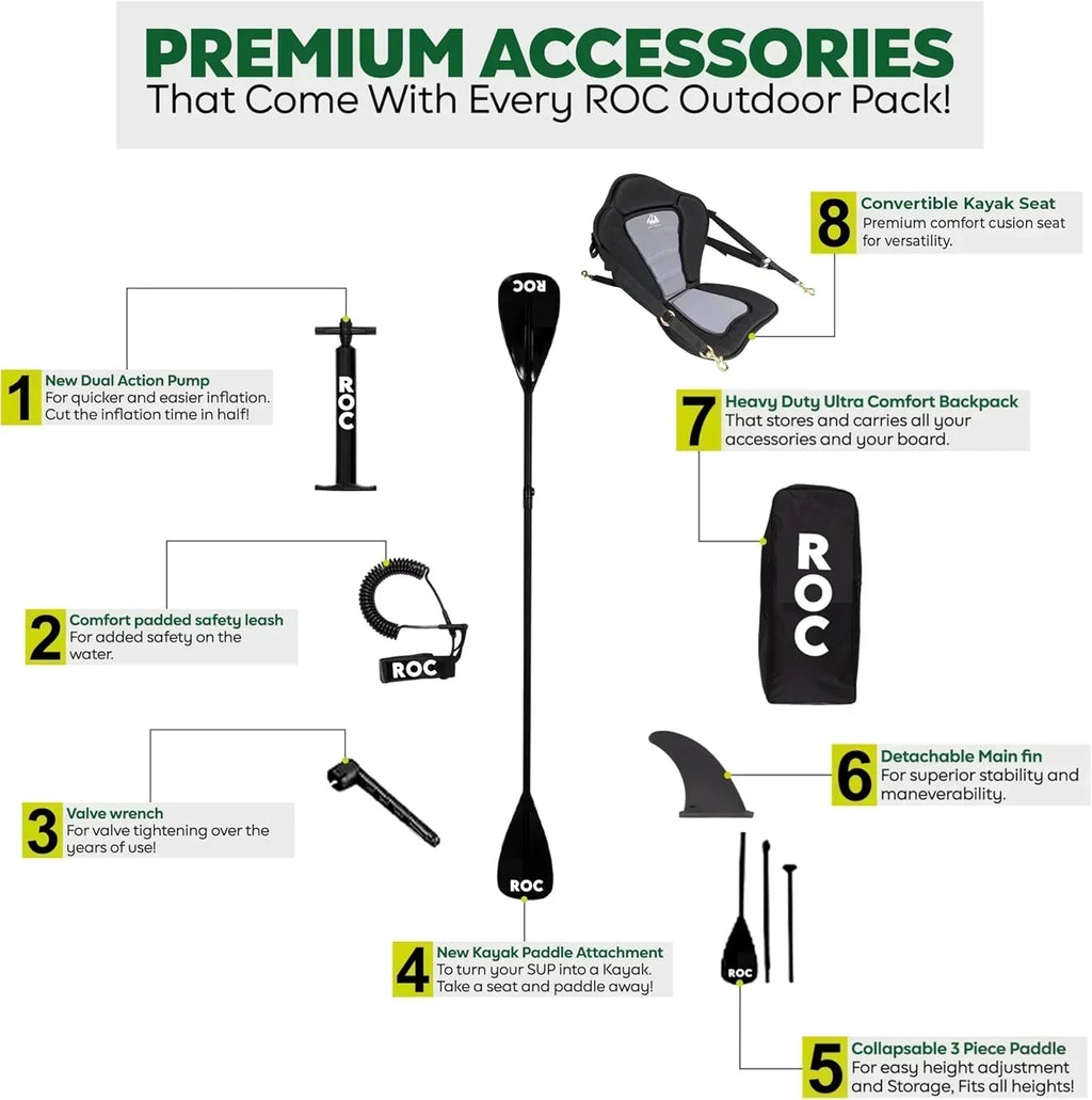 ROC inflatable stand-up paddle board high-quality SUP paddle board accessories wourant