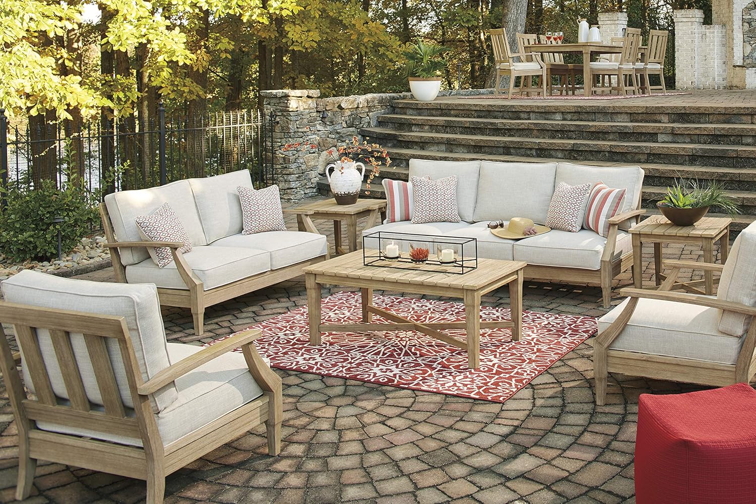 Coastal view outdoor terrace eucalyptus sofa wourant