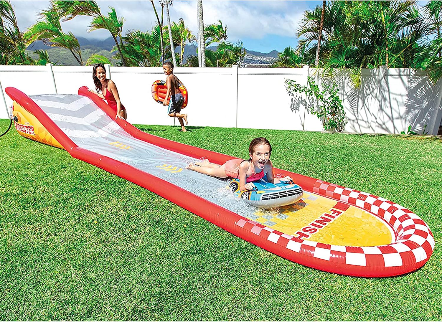 Intex 96" x 78" x 28" Inflatable Jungle Adventure Play Center Spray Kiddie Pool - Backyard Kids Water Slide, Outdoor Blow-Up Splash Pad for Toddlers wourant