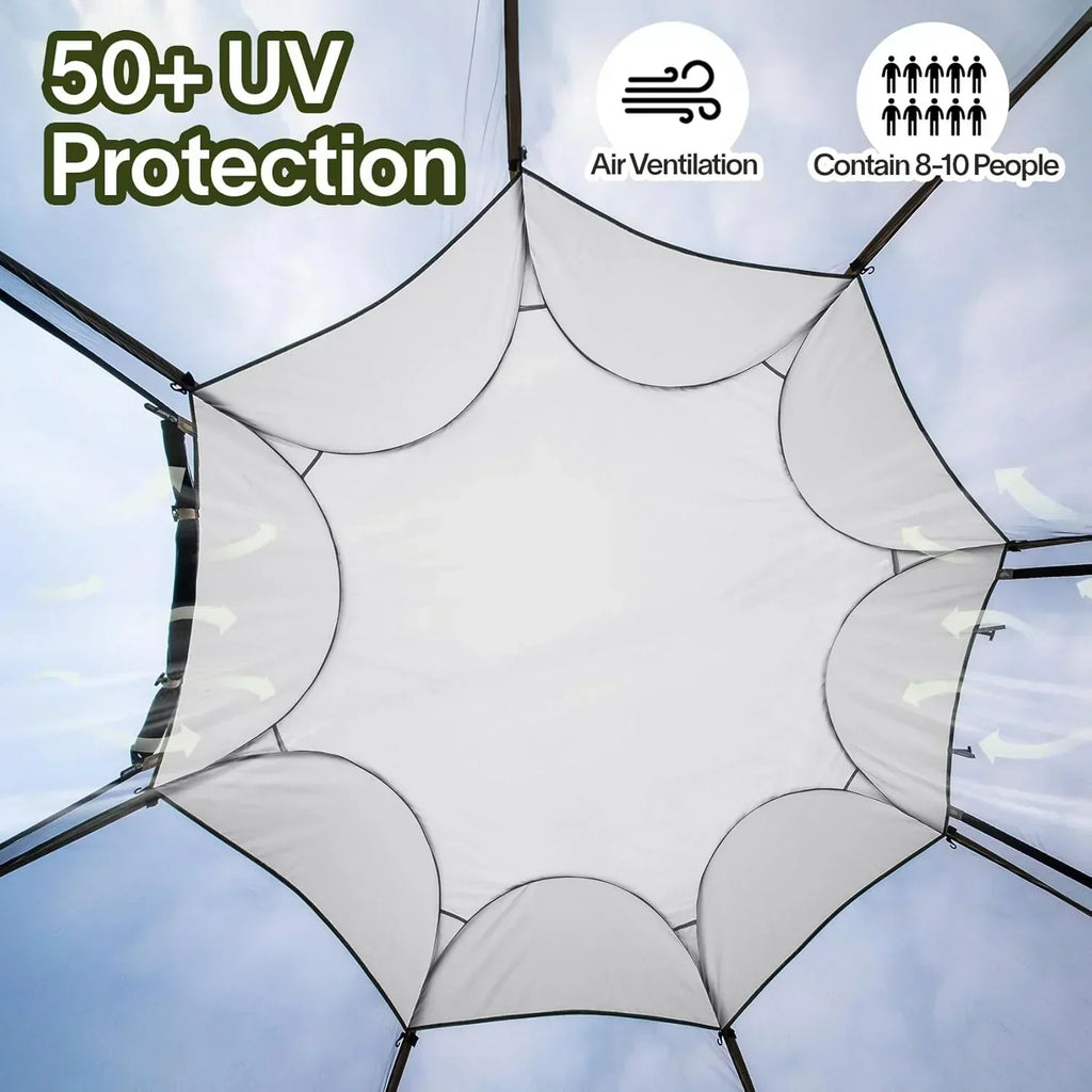 Screen gazebo sleeps 6-10-15 people Igloo-style canopy tent mosquito net on the sides Perfect wourant