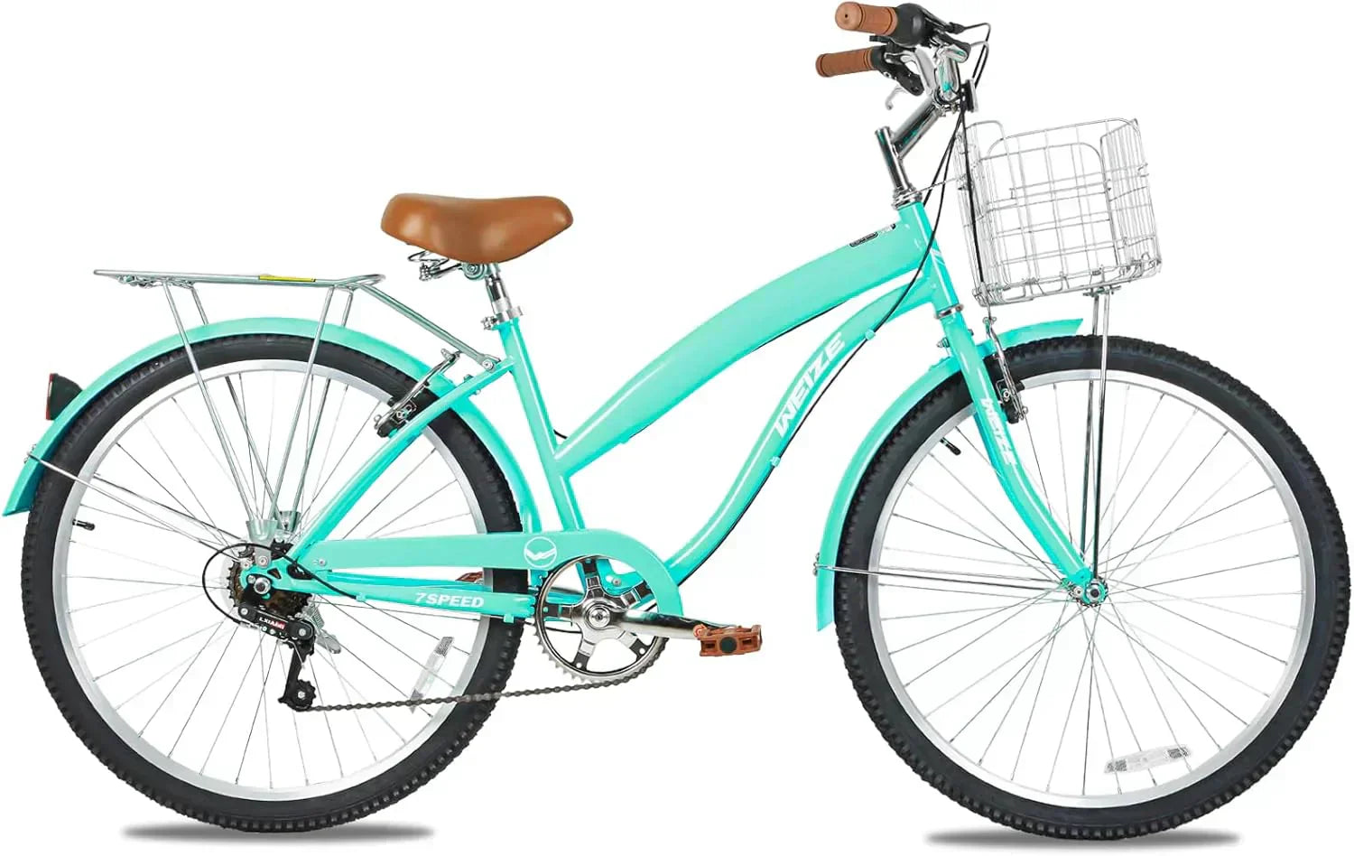 WEIZE Beach Cruiser Bike 26 inch Commuter Bicycle for Adult Men and Women 7-Speed/High-Carbon wourant