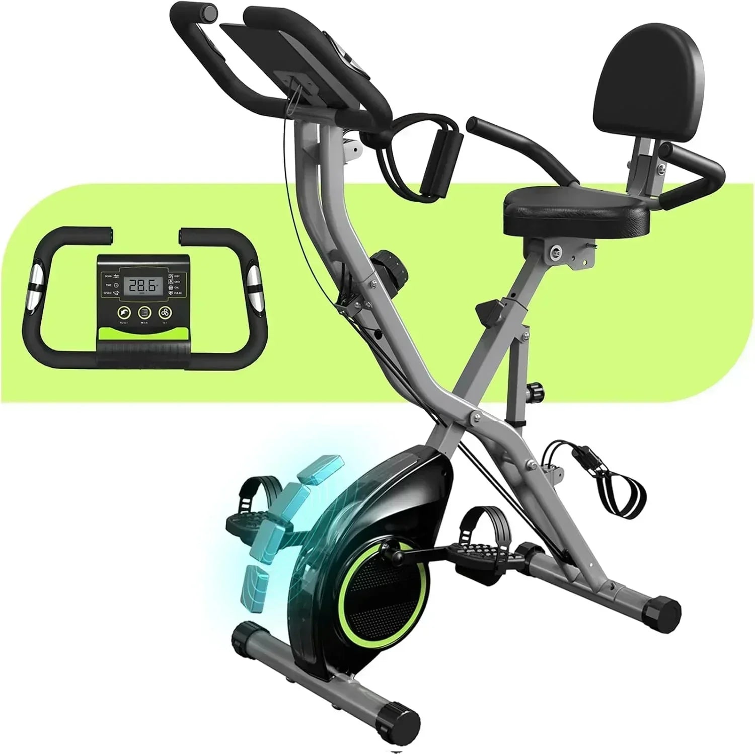 Foldable Exercise Bike Stationary Bikes  5 IN 1 Indoor Workout Cycling Bike Quiet Magnetic Resistance wourant