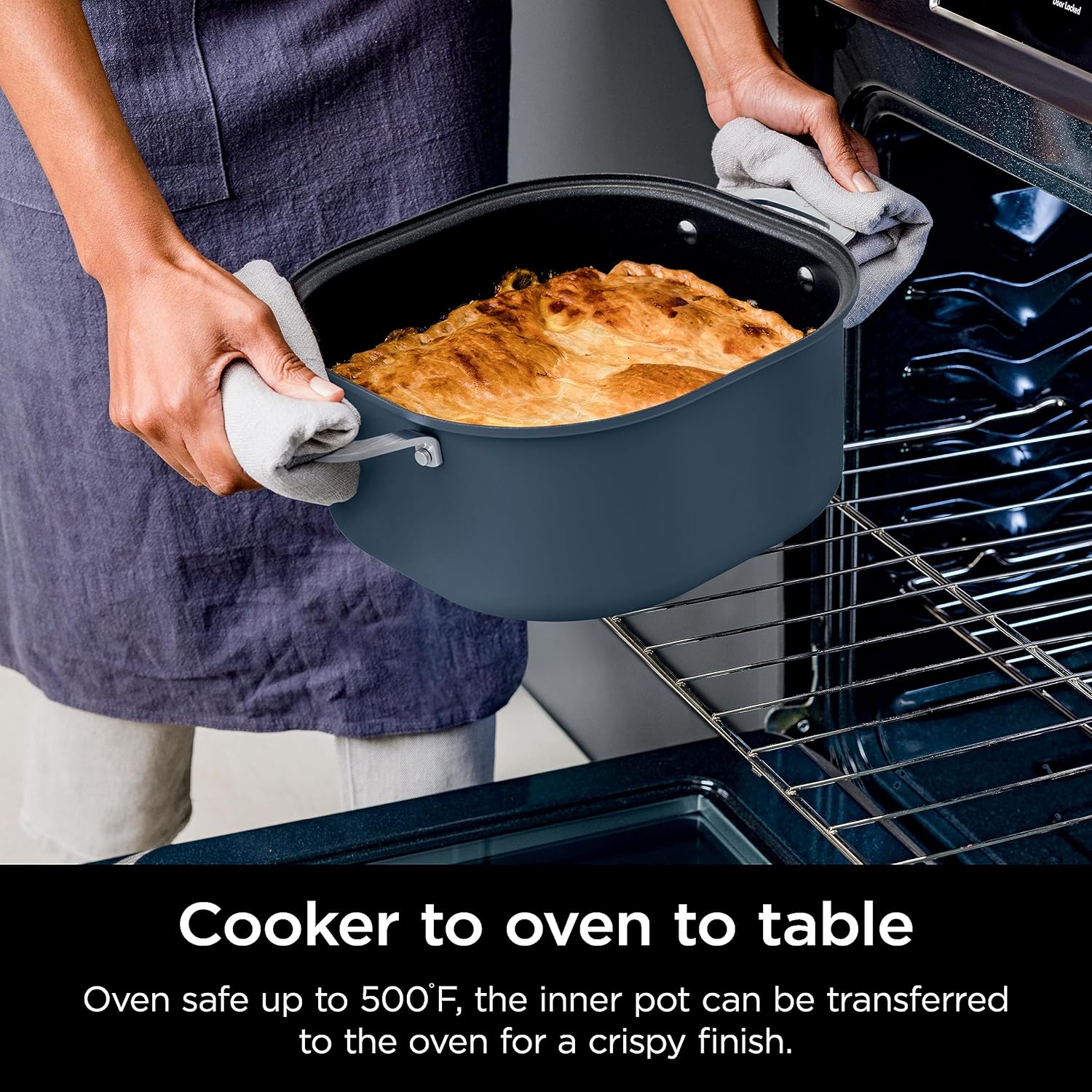 Ninja Slow Cooker 8.5 Quart Multi Cooker with Dutch oven steamer glass lid with integrated spoon wourant