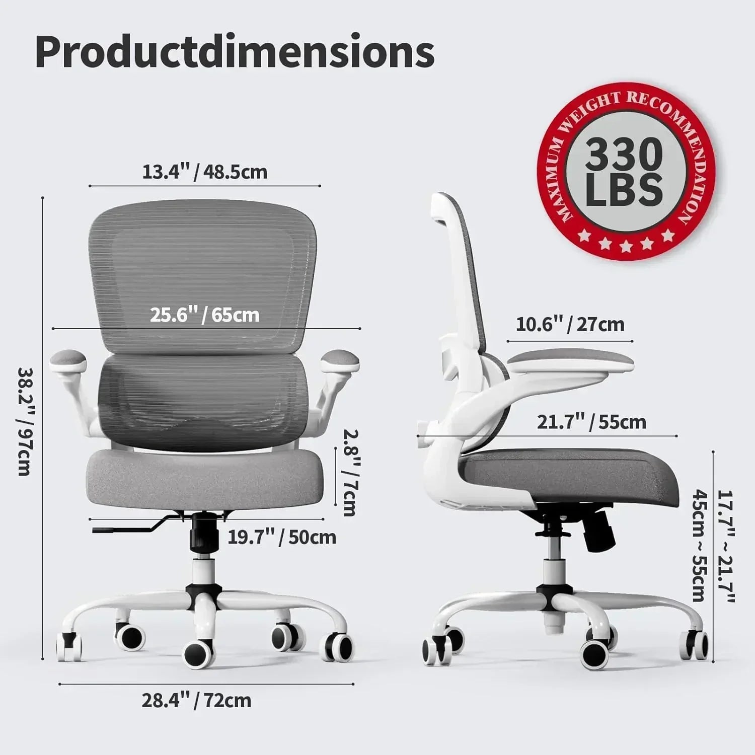 TRALT Office Chair Ergonomic Desk Chair 330 lbs Home Mesh Gaming Chair with Wheels wourant
