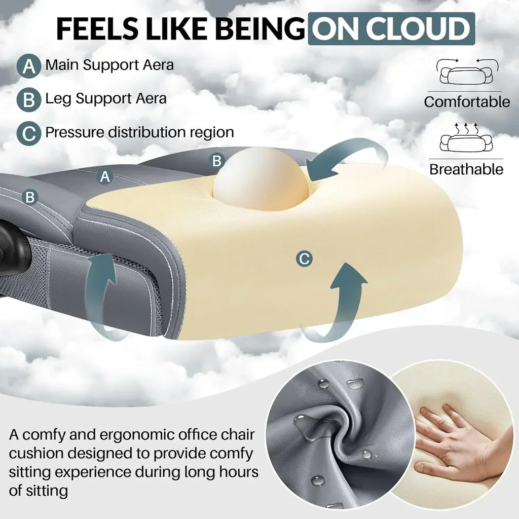 Office Chair Large High-Foot Computer Desk Chair Chair Lumbar Support Rotating Computer Chair wourant