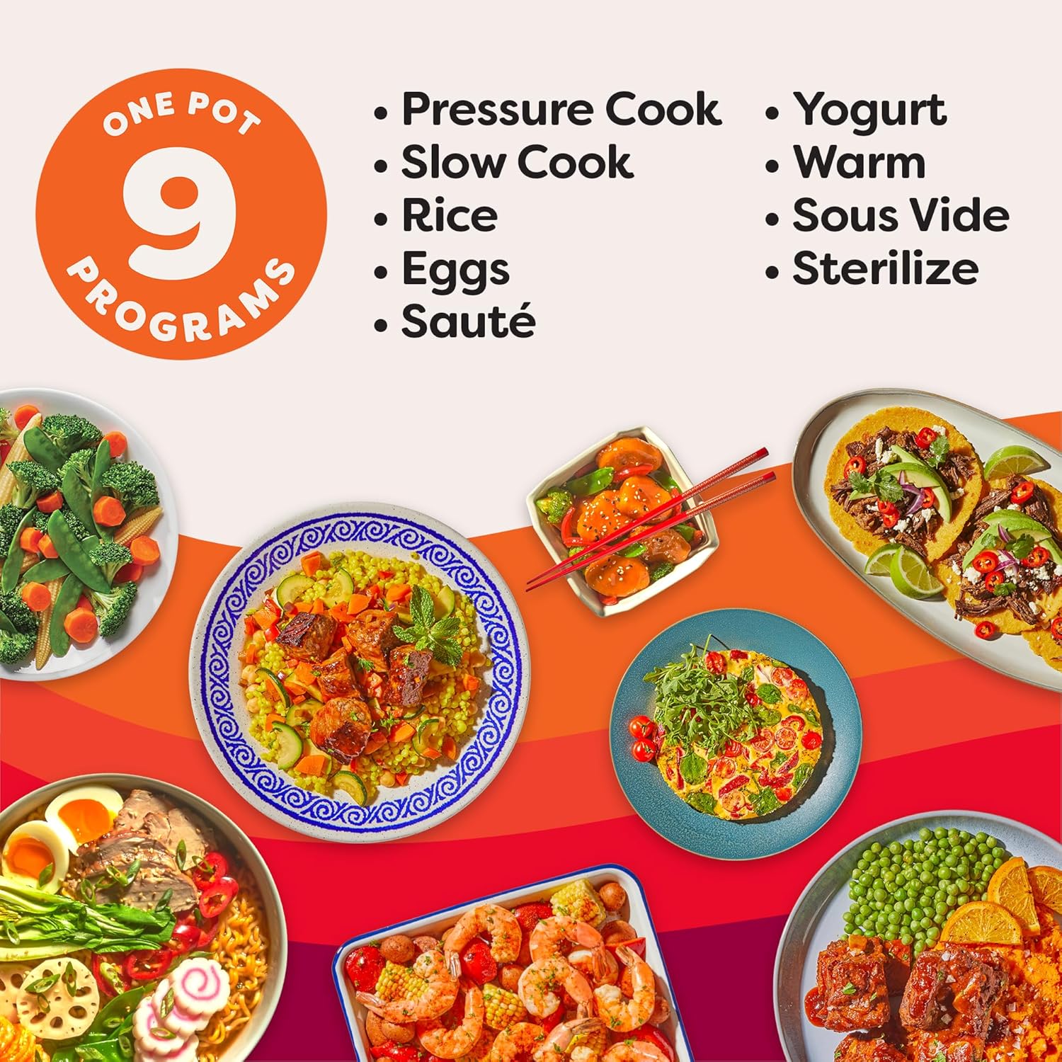 9-in-1 Multicooker Pressure Cooker Slow Cook Rice Maker Steamer Sauté Yogurt Warmer Sterilizer wourant