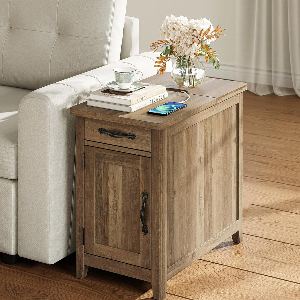 Farmhouse End Table Narrow Side Table Small Nightstand wourant