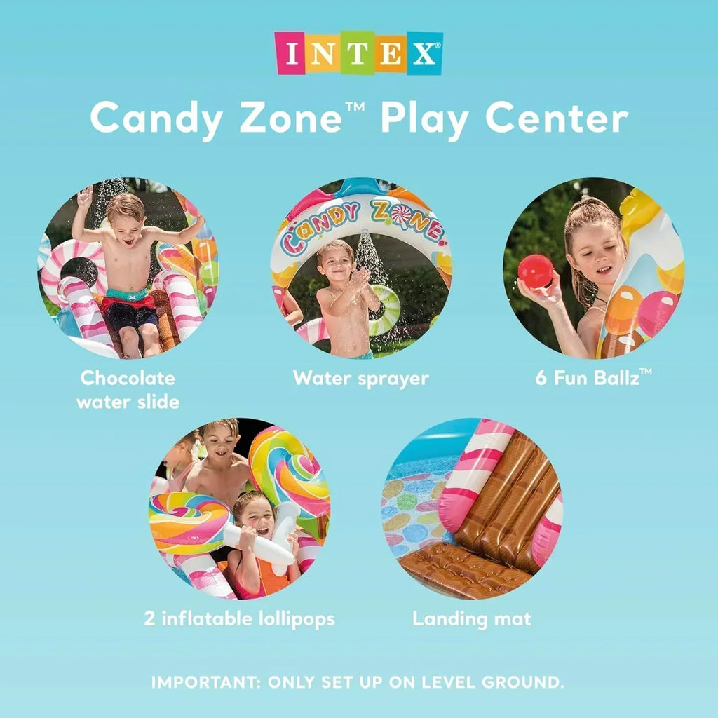 Intex 96" x 78" x 28" Inflatable Jungle Adventure Play Center Spray Kiddie Pool Water Slide wourant