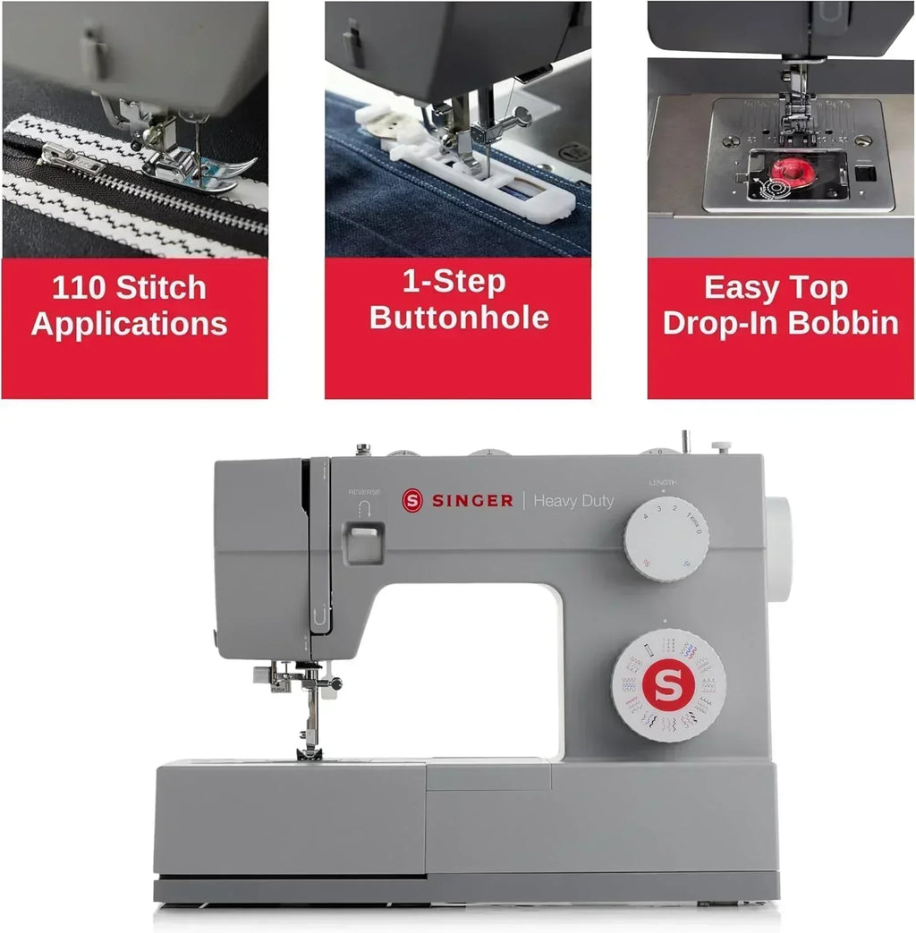 SINGER Heavy Duty 4452 High Speed Sewing Machine Accessory Kit Strong Motor 110 Stitch Applications wourant