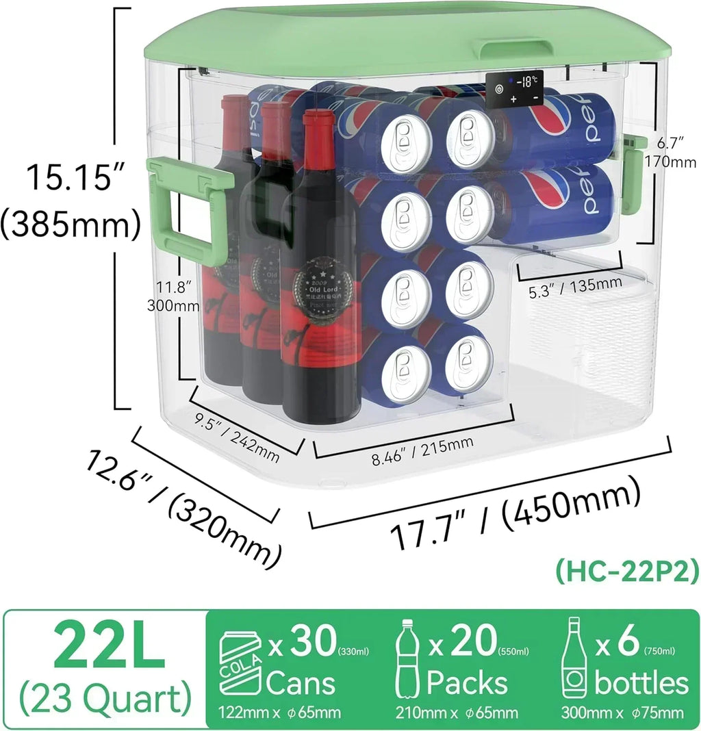 Car Fridge Portable 12 Volt Refrigerator 23 Quart (22 Liter) Freezer Compressor Cooler 12V/24V wourant
