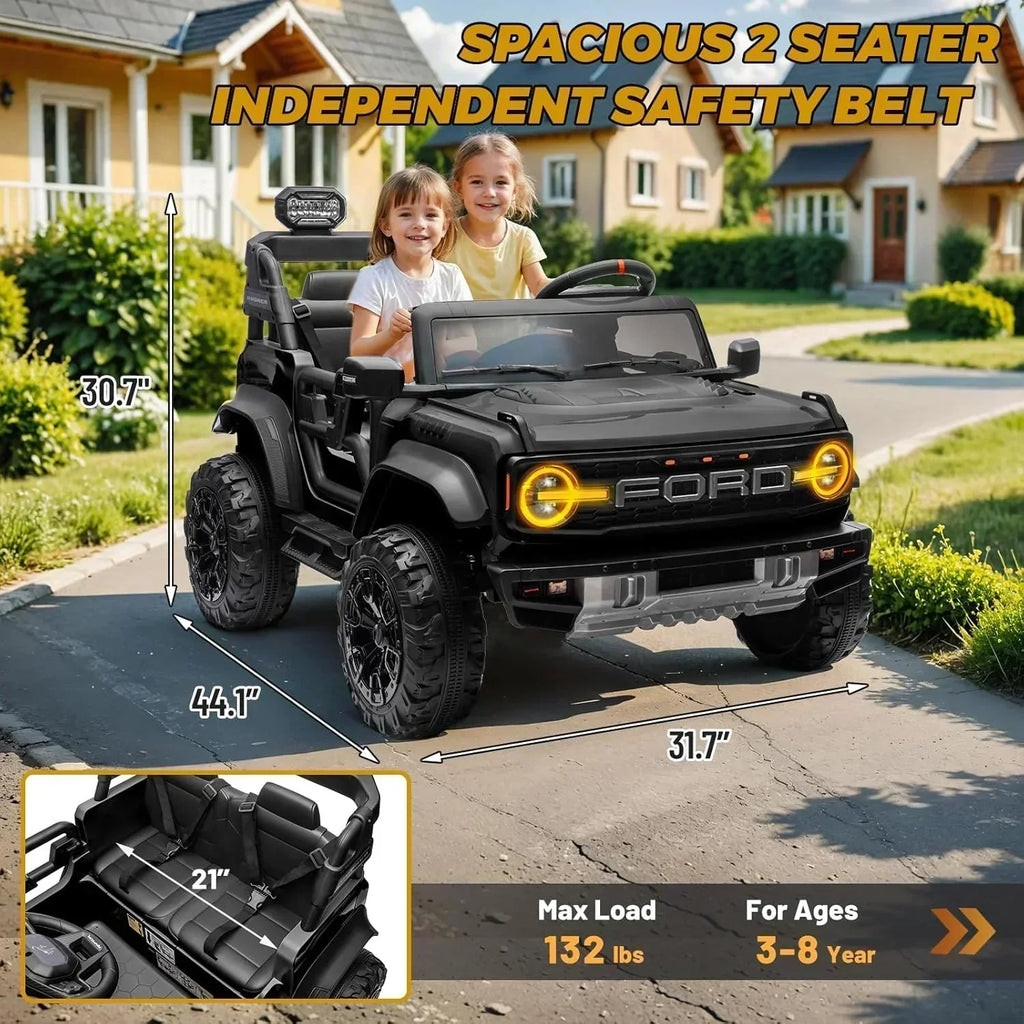 Bronco Raptor Two-Seater Ride-On Car Truck Toy Blue wourant