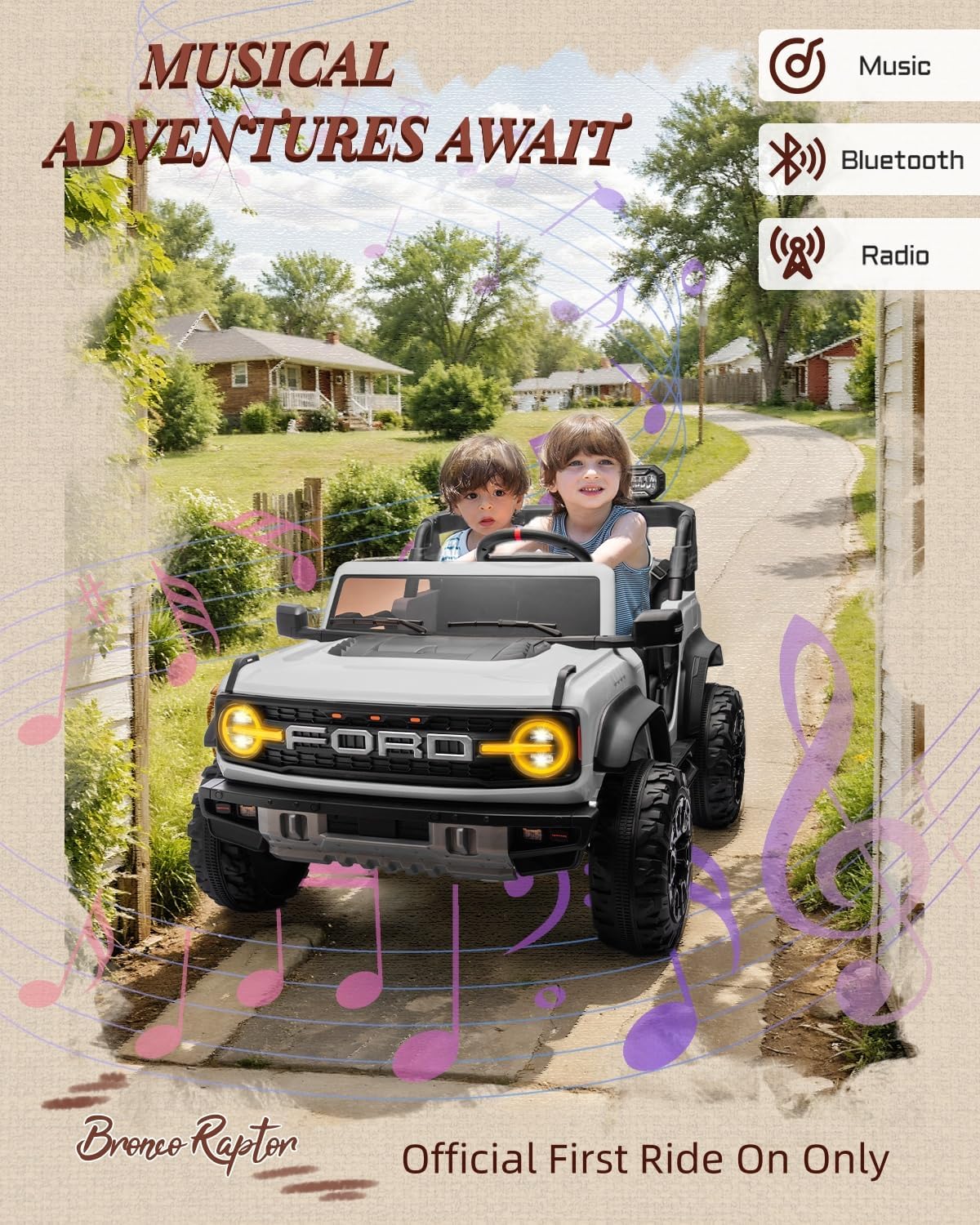 Kids Pink Ride-On Truck Battery Powered Electric Toy Car wourant