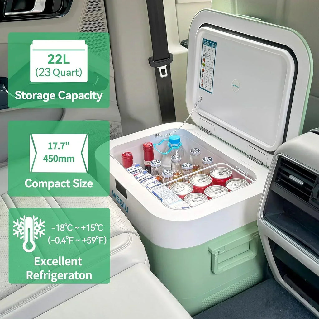 Car Fridge Portable 12 Volt Refrigerator 23 Quart (22 Liter) Freezer Compressor Cooler 12V/24V wourant