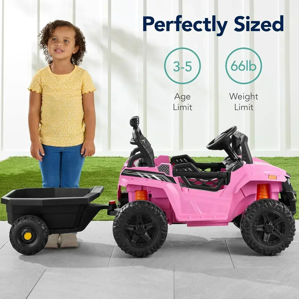 Children's black UTV electric children's car wourant