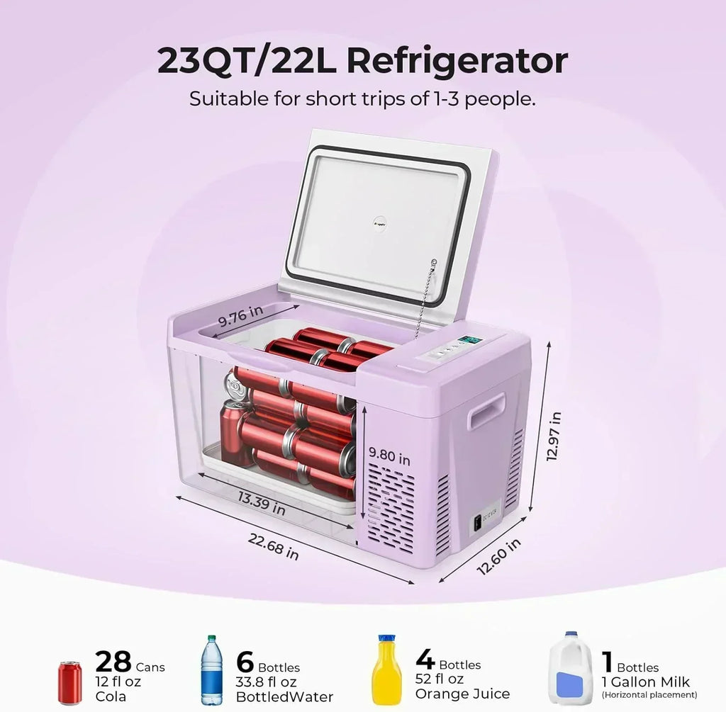 BougeRV 12 Volt Refrigerator 12V Car Fridge 23 Quart Portable Freezer Compressor Cooler wourant