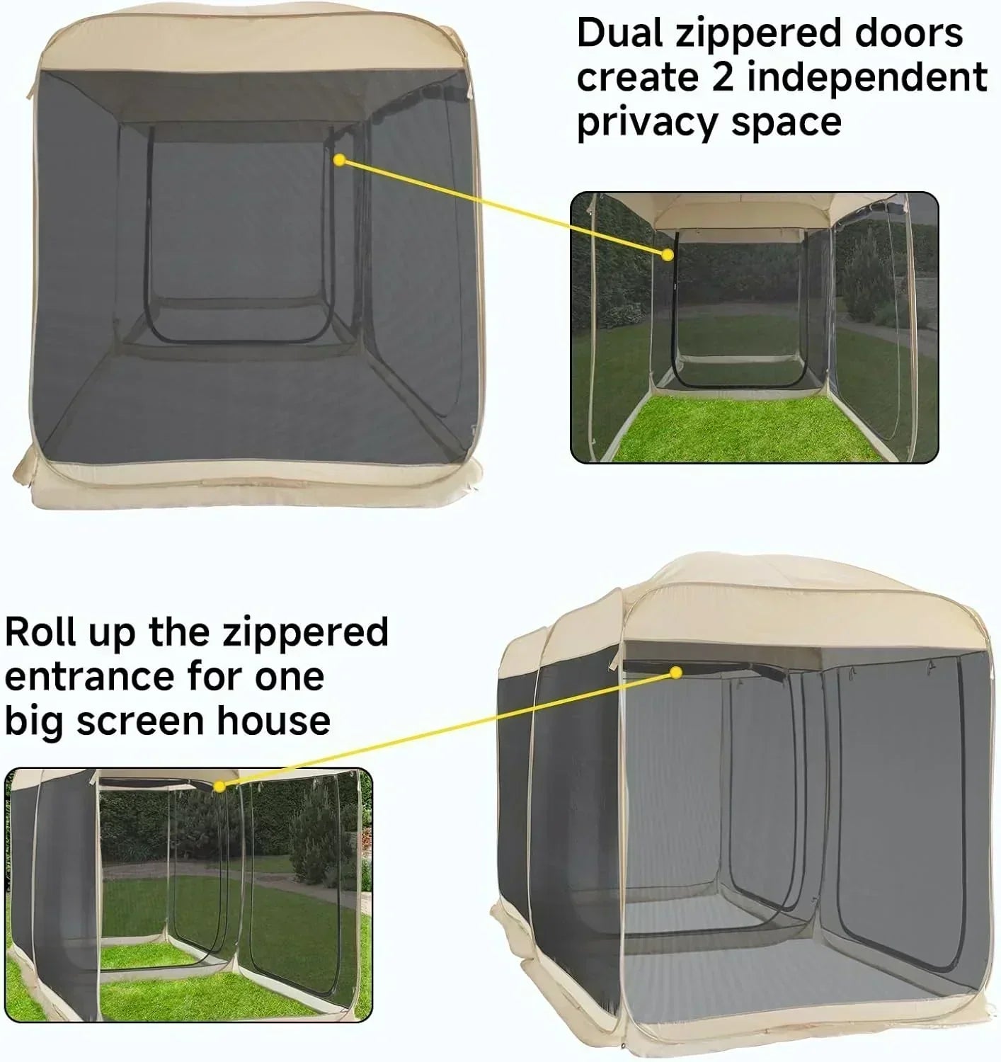 Alvantor Screen House Gazebo Pop Up Igloo Screened Canopy Tent with Mosquito Netting Sides wourant