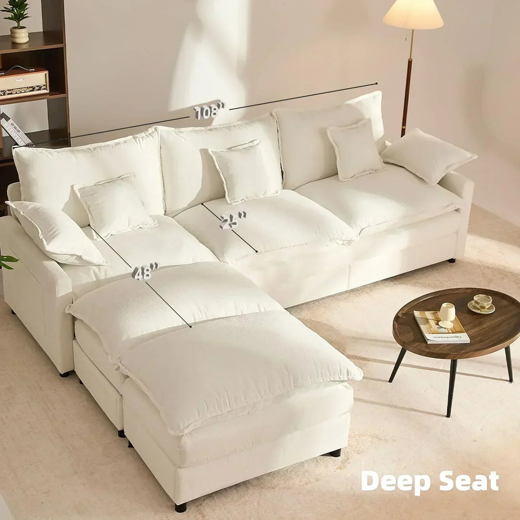 108" U-shaped sofa modular sofa Comfortable cloud sofa wourant