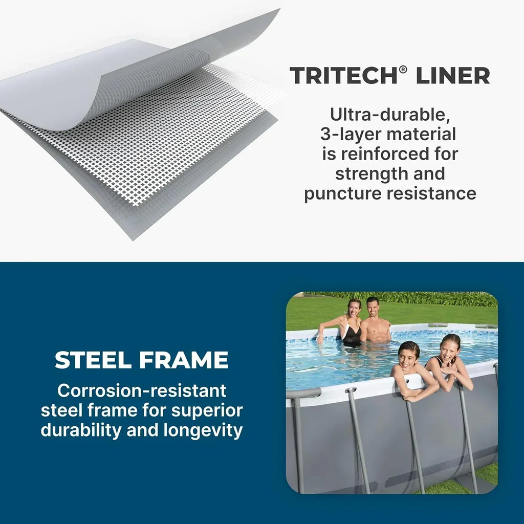 Power Steel 14' x 8'2" x 39.5" Oval Above Ground Pool Set Includes 530gal Filter Pump Ladder wourant