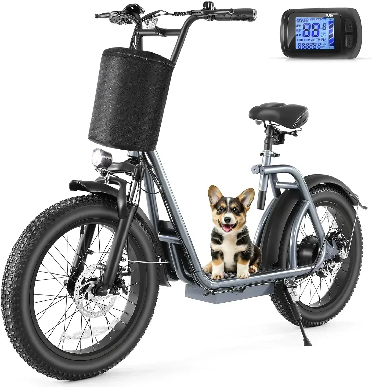 Caroma Peak 800W Foldable Adult Electric Scooter with 20-inch Wide Tires 48V Battery Basket wourant