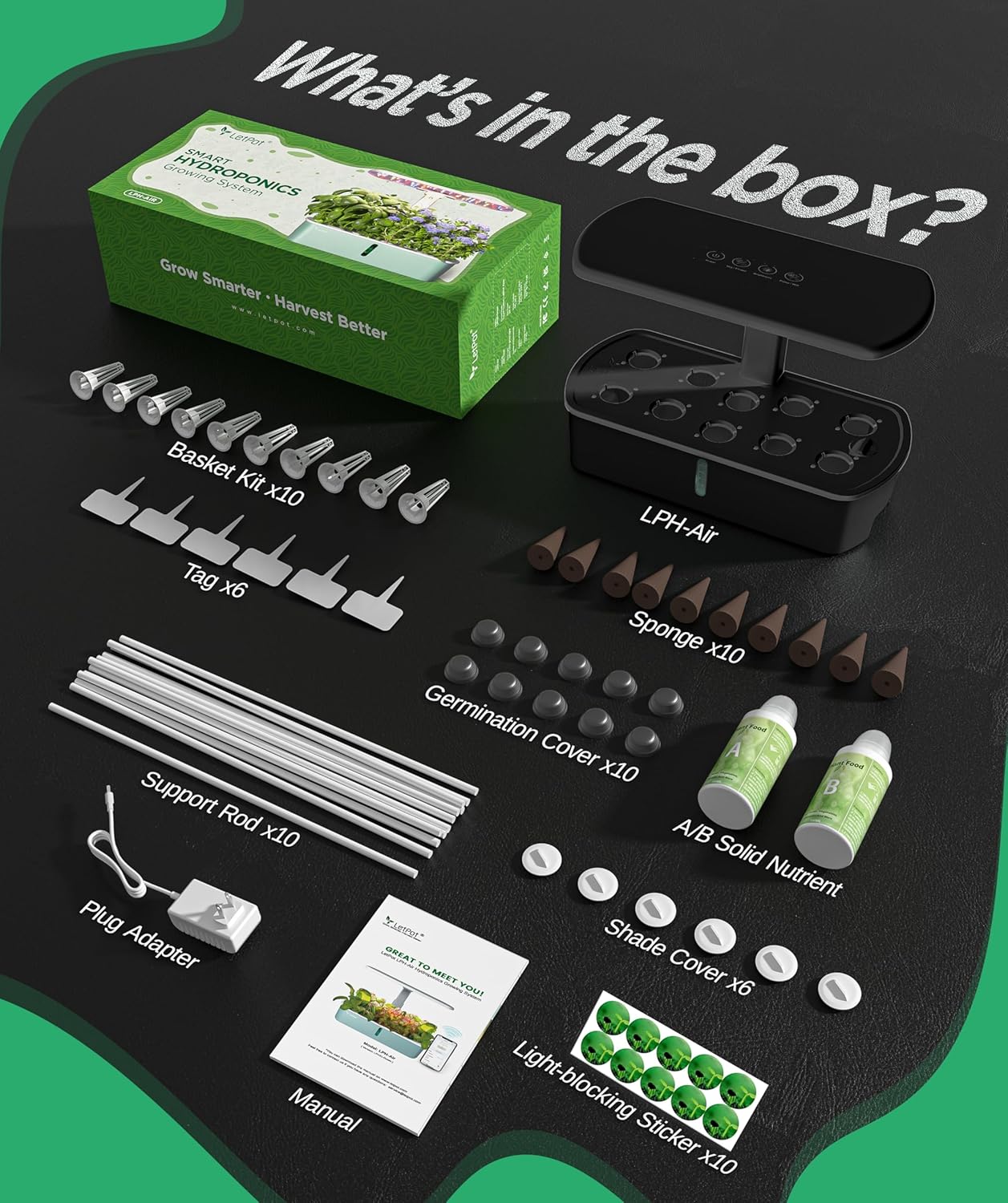 Hydroponic Planting System Kit App and WiFi Controlled Indoor Garden Full Spectrum Grow Light wourant
