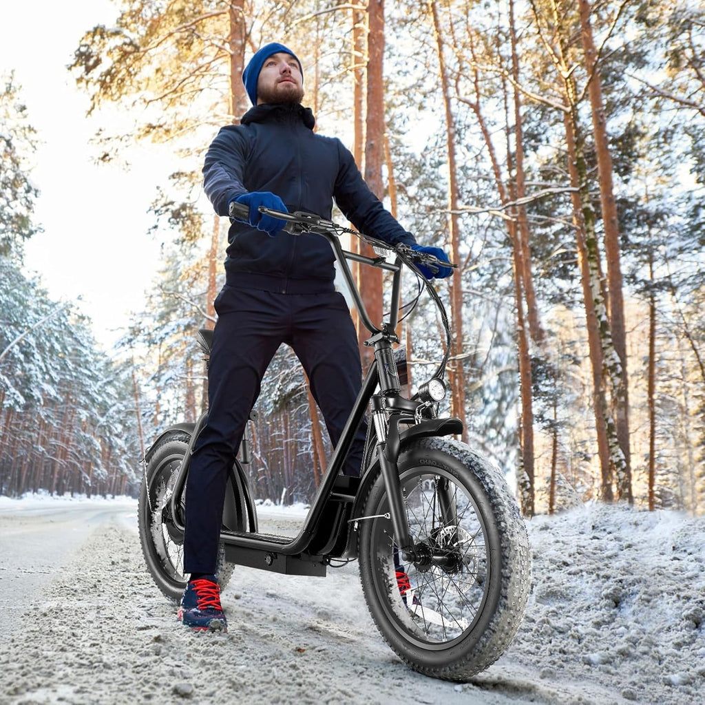 Caroma Peak 800W Foldable Adult Electric Scooter with 20-inch Wide Tires 48V Battery Basket wourant