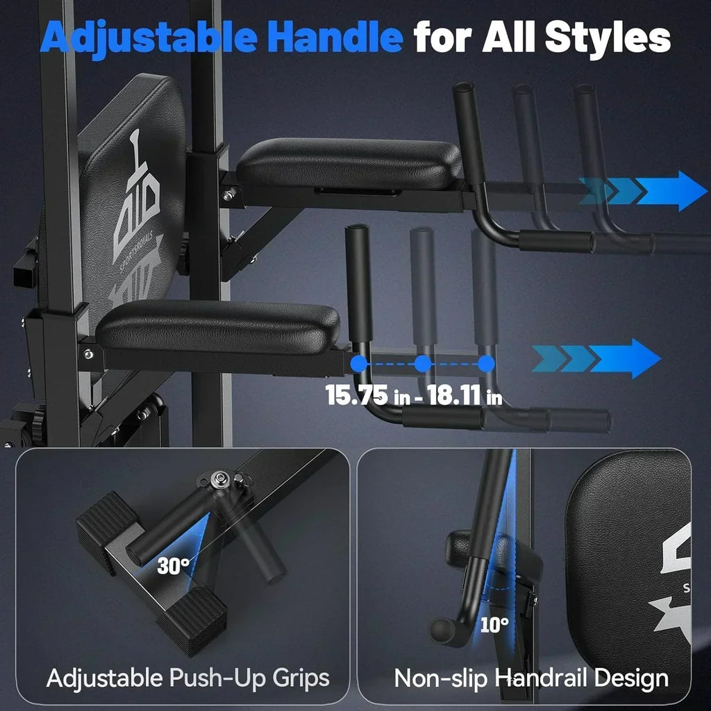 Sportsroyals Power Tower Pull Up Bar Station 450 lbs stable suspended immersion tilt station wourant