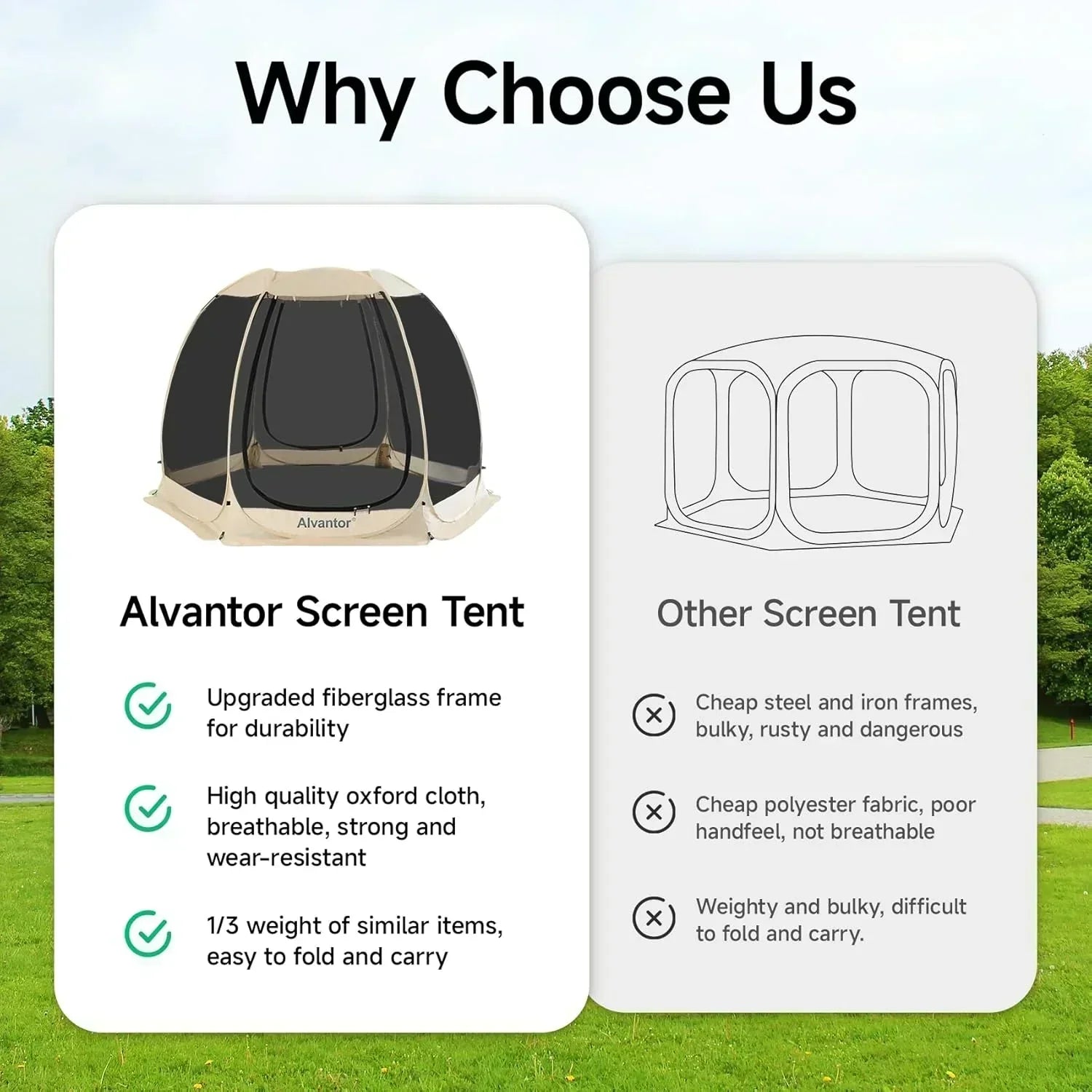 Screen gazebo sleeps 6-10-15 people Igloo-style canopy tent mosquito net on the sides Perfect wourant