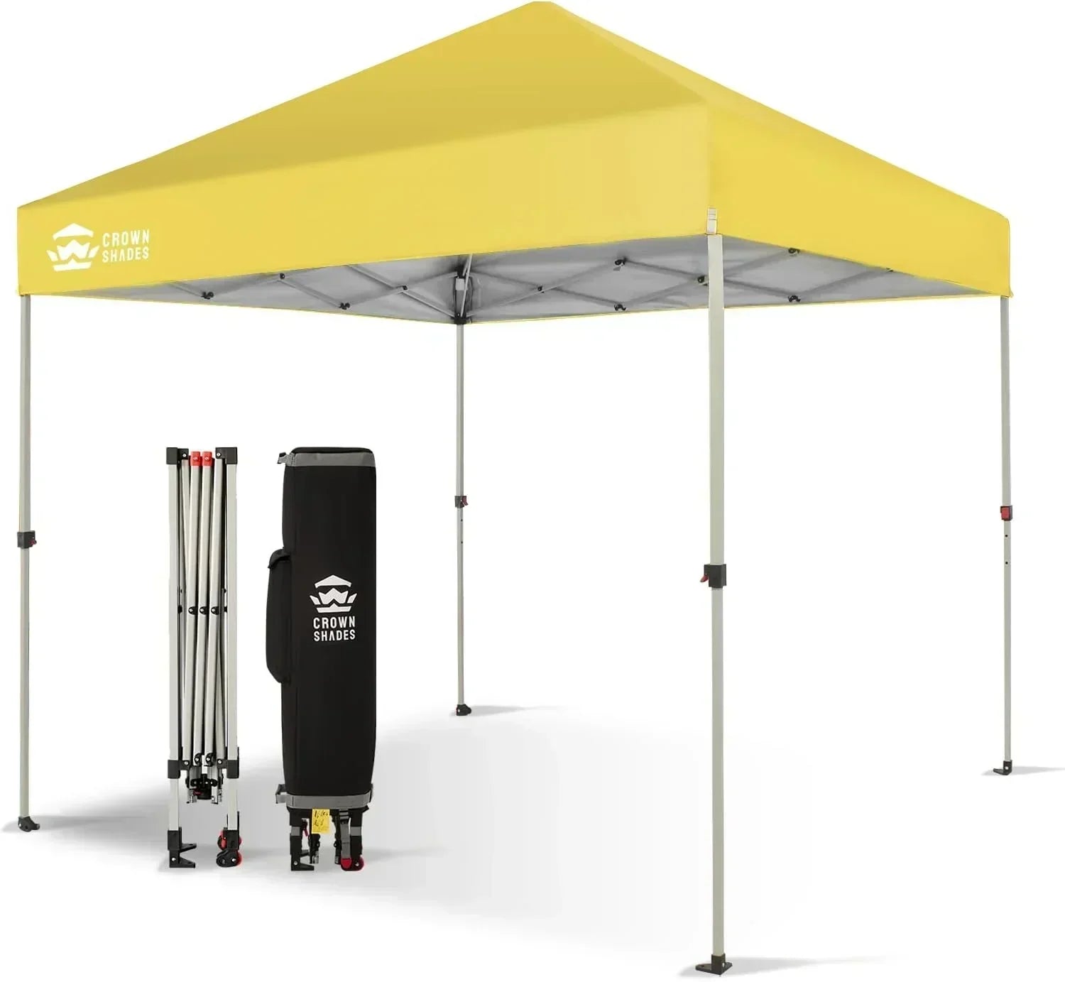 10x10 Pop-Up Awning One-Click Installation Beach Tent Outdoor Sunshade Silver Coated Top wourant