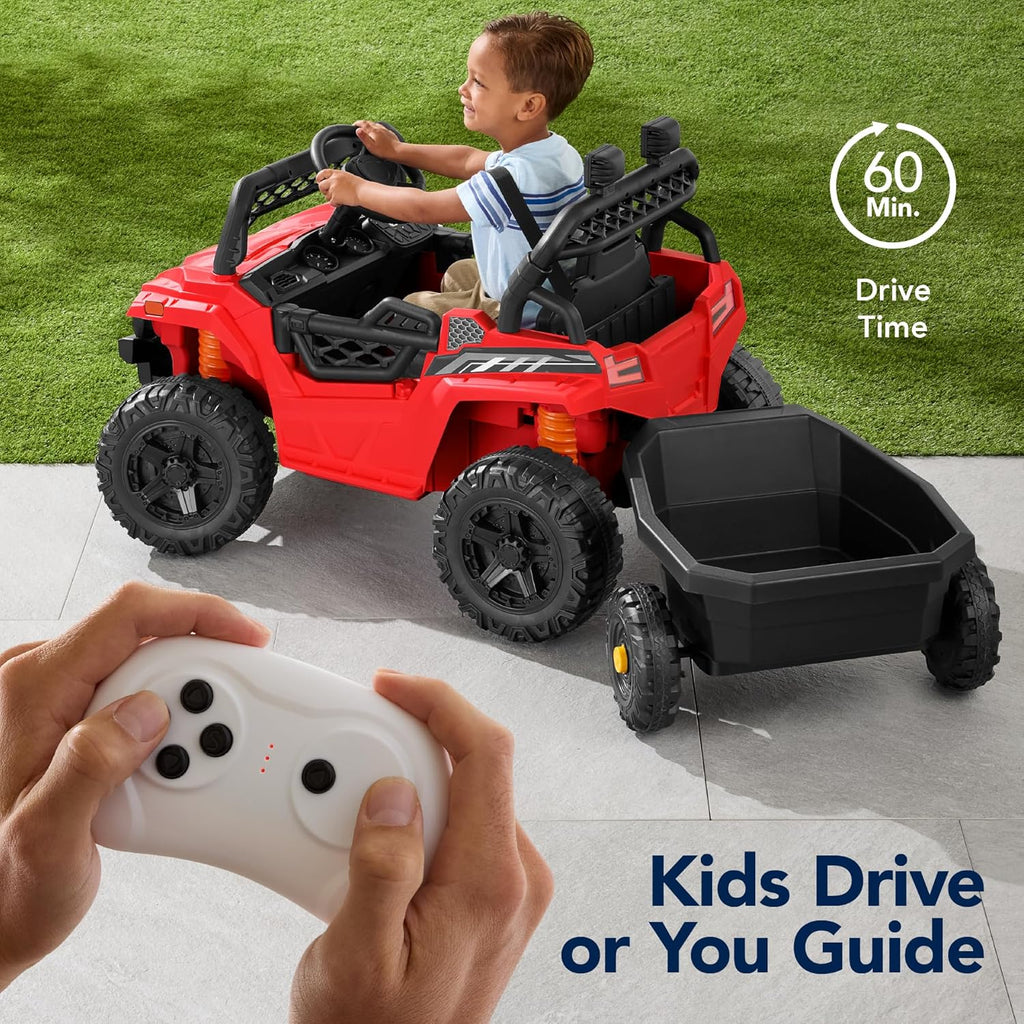 Children's black UTV electric children's car wourant