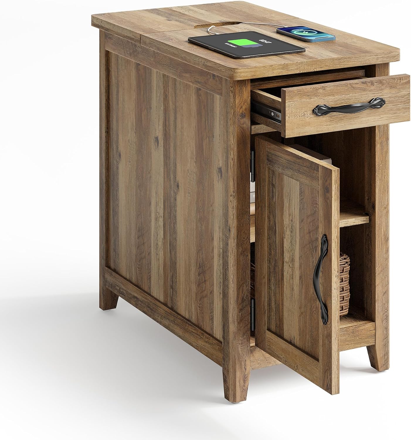 Farmhouse End Table Narrow Side Table Small Nightstand wourant