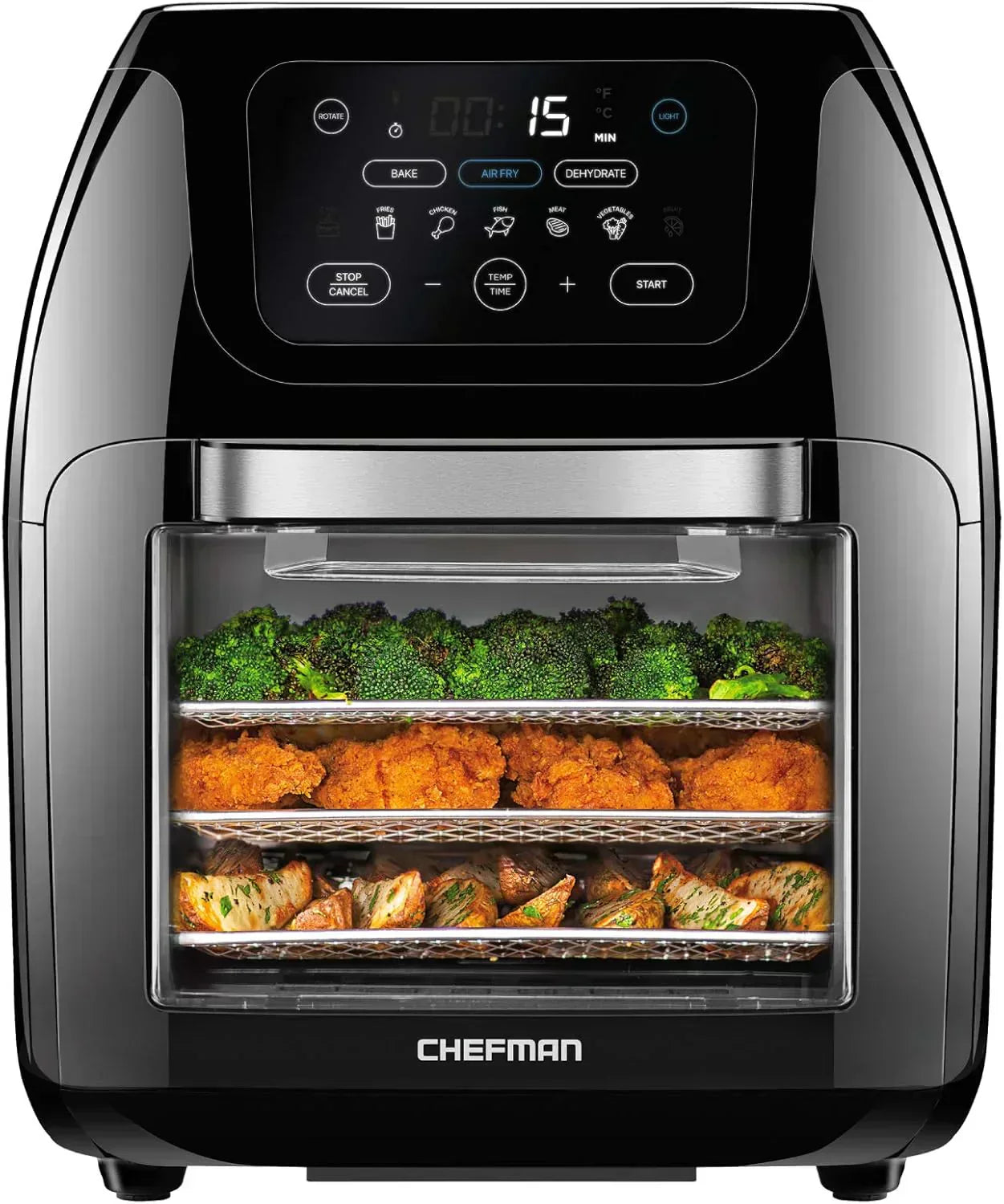 Chefman Compact 6.3-Quart Digital Air Fryer with Rotisserie Dehydrator and Convection Oven wourant