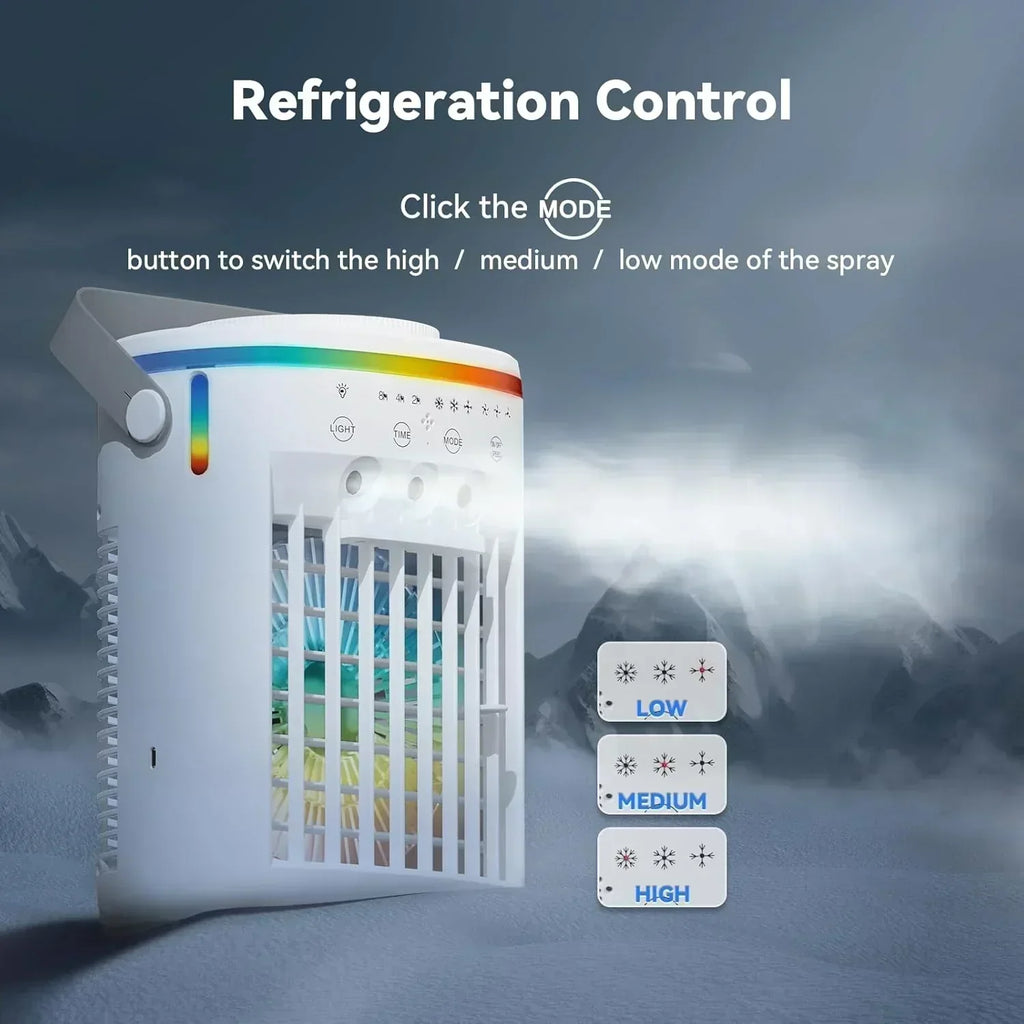 Portable Air Conditioner,Cooling Fan with 3 Speeds 3 Modes 2-8H Timer 1000ml Water Tank wourant
