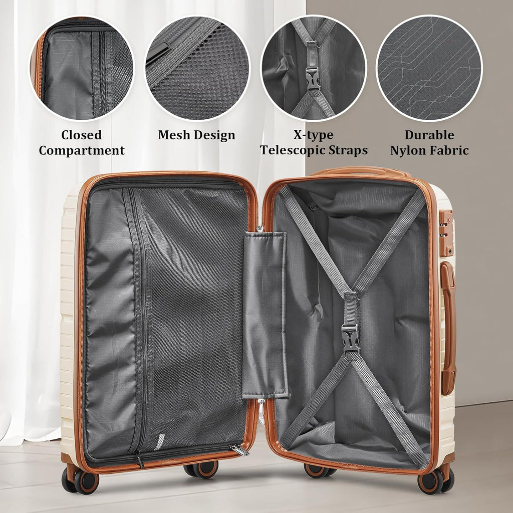 5-piece PP hardshell lightweight travel carry-on luggage set with dual spinner wheels wourant