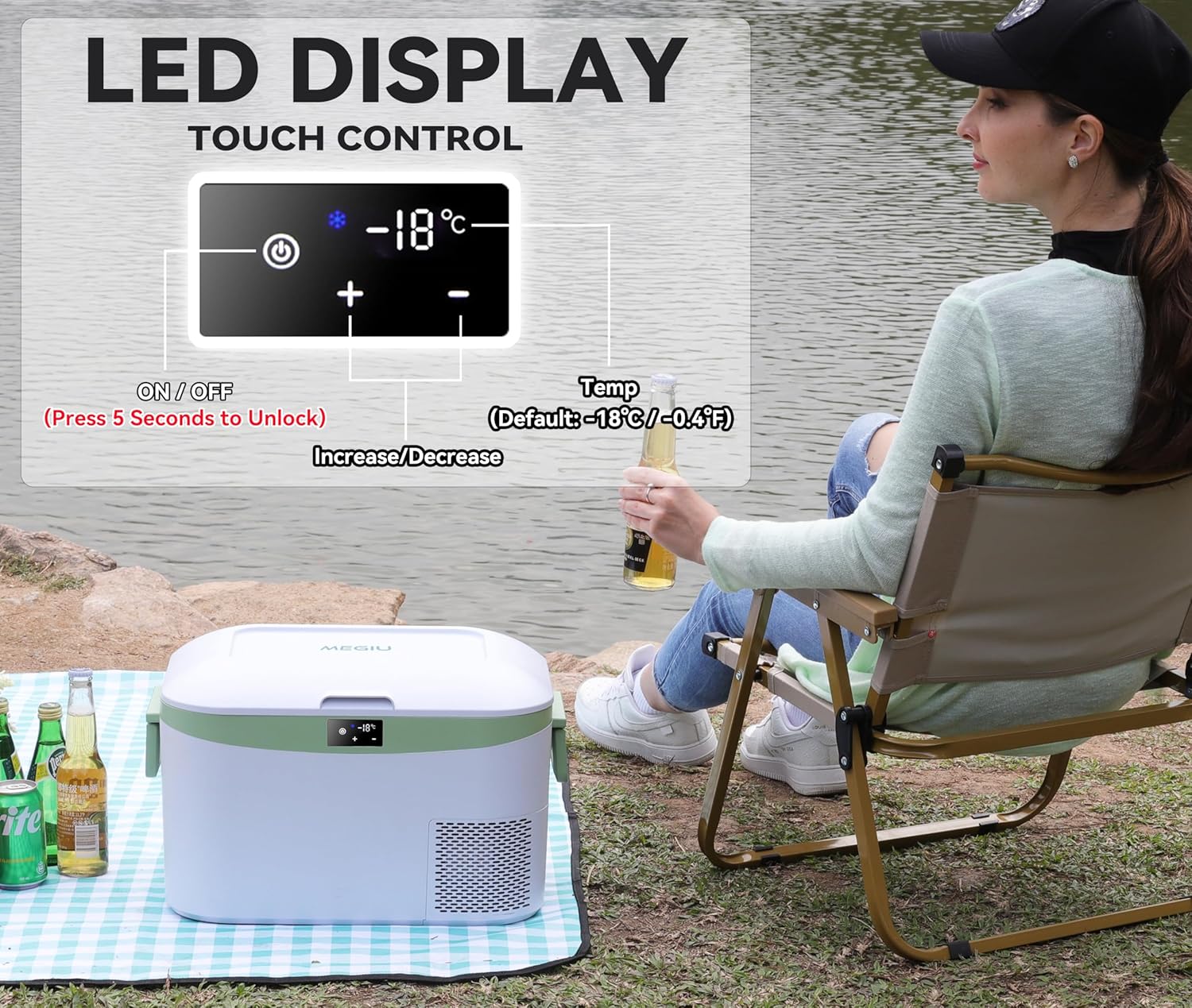 Car Fridge Portable 12 Volt Refrigerator 23 Quart (22 Liter) Freezer Compressor Cooler 12V/24V wourant