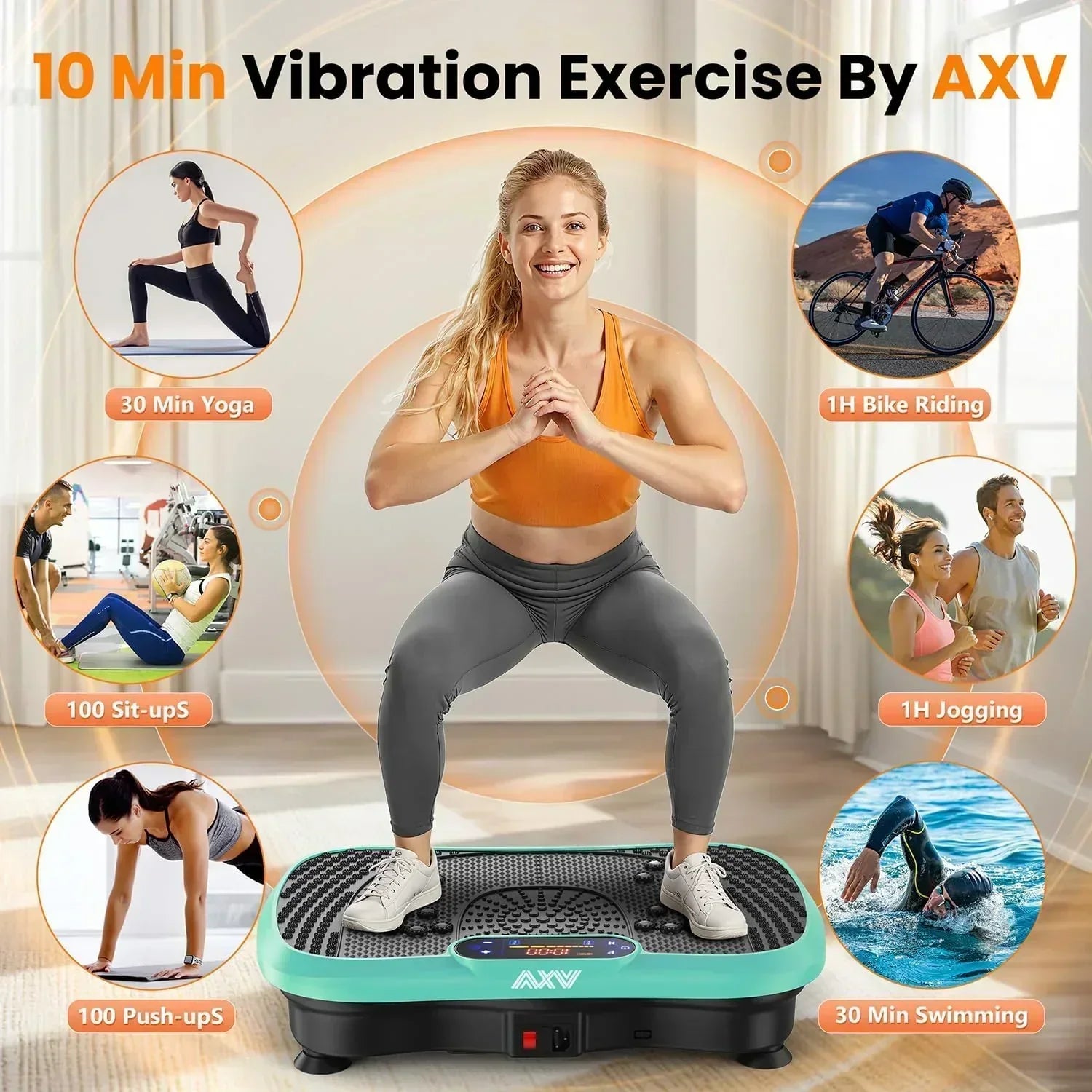 AXV Vibration Plate Fitness Platform Trainer Suitable for men and women to lose weight wourant