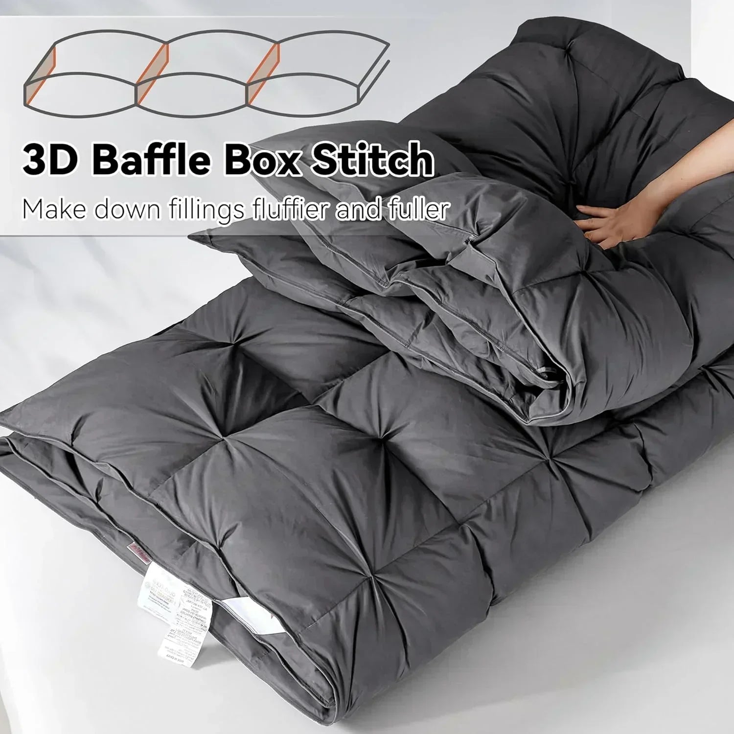 Premium Down Comforter 3D Baffle Box Design wourant