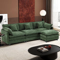 111.4 Inch L Shaped Modern Sofa Modular Cloud Sofa with Ottoman 4 Seater Chenille Deep Seat Sofa wourant