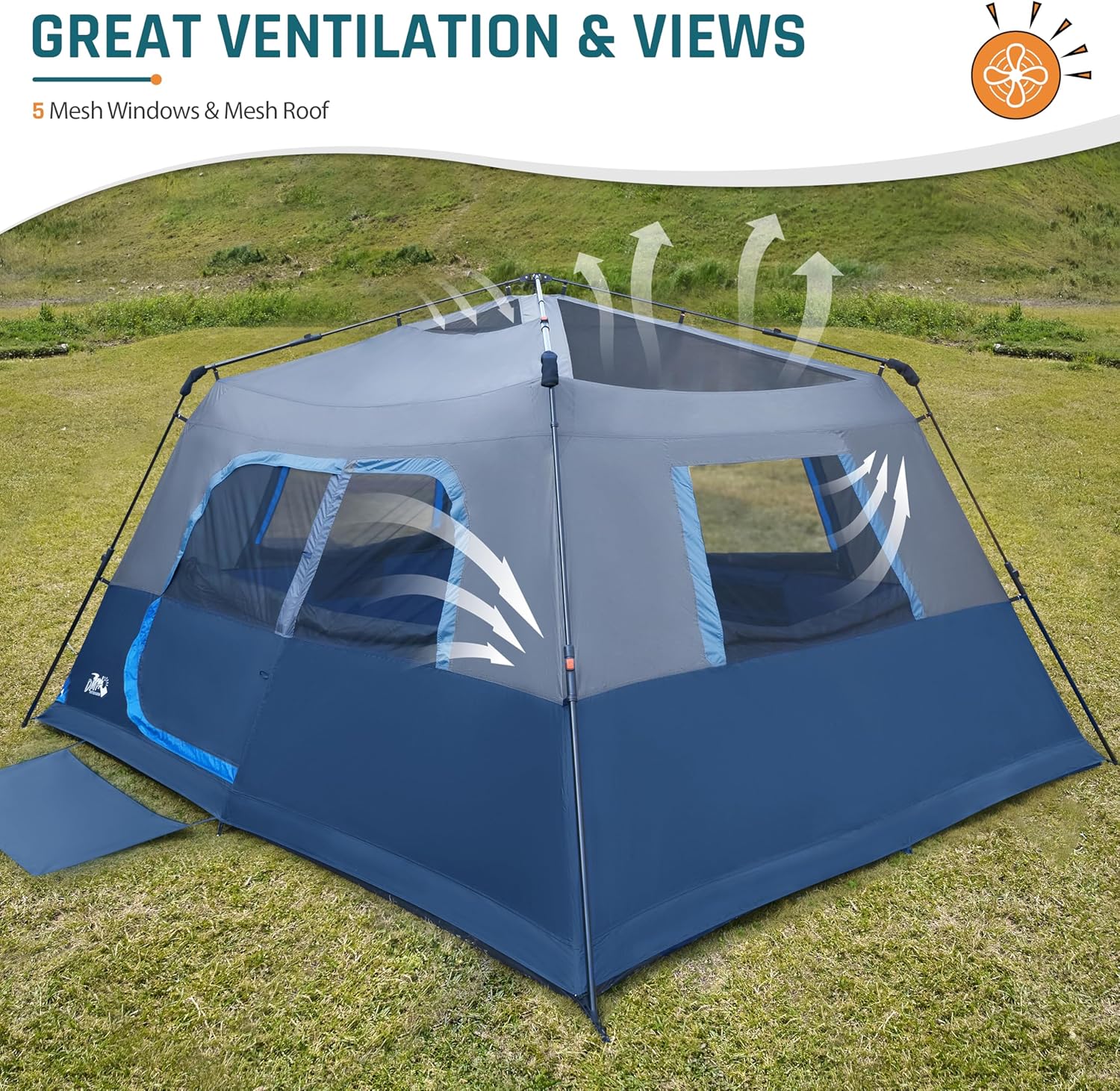 Quick-opening tent family camping tent pop-up camping tent large waterproof tent wourant
