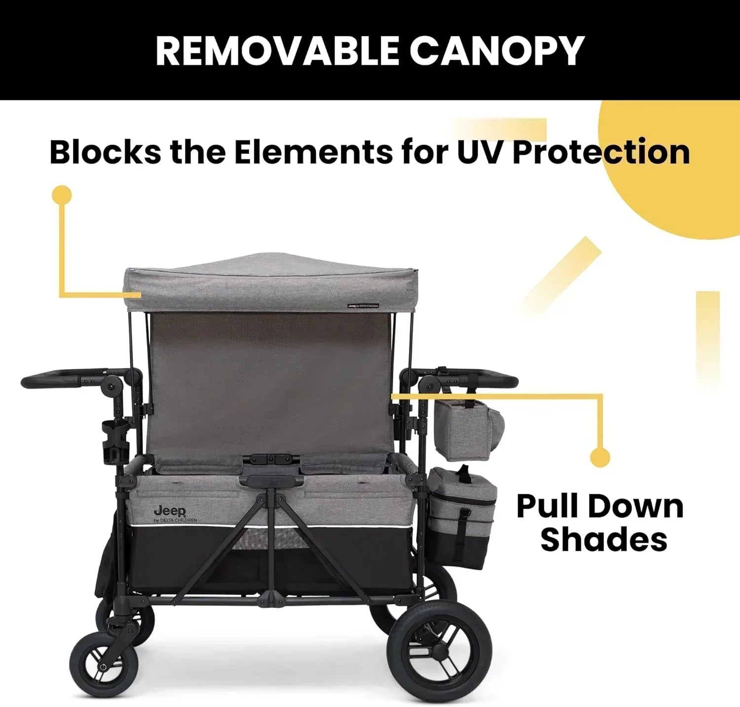 Jeep Wrangler Deluxe 4 Seater Stroller Wagon by Delta Children Premium Quad Stroller Wagon wourant