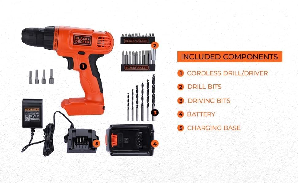 BLACK+DECKER 20V MAX POWERCONNECT Power Drill Cordless Drill Driver Electric Screwdriver wourant