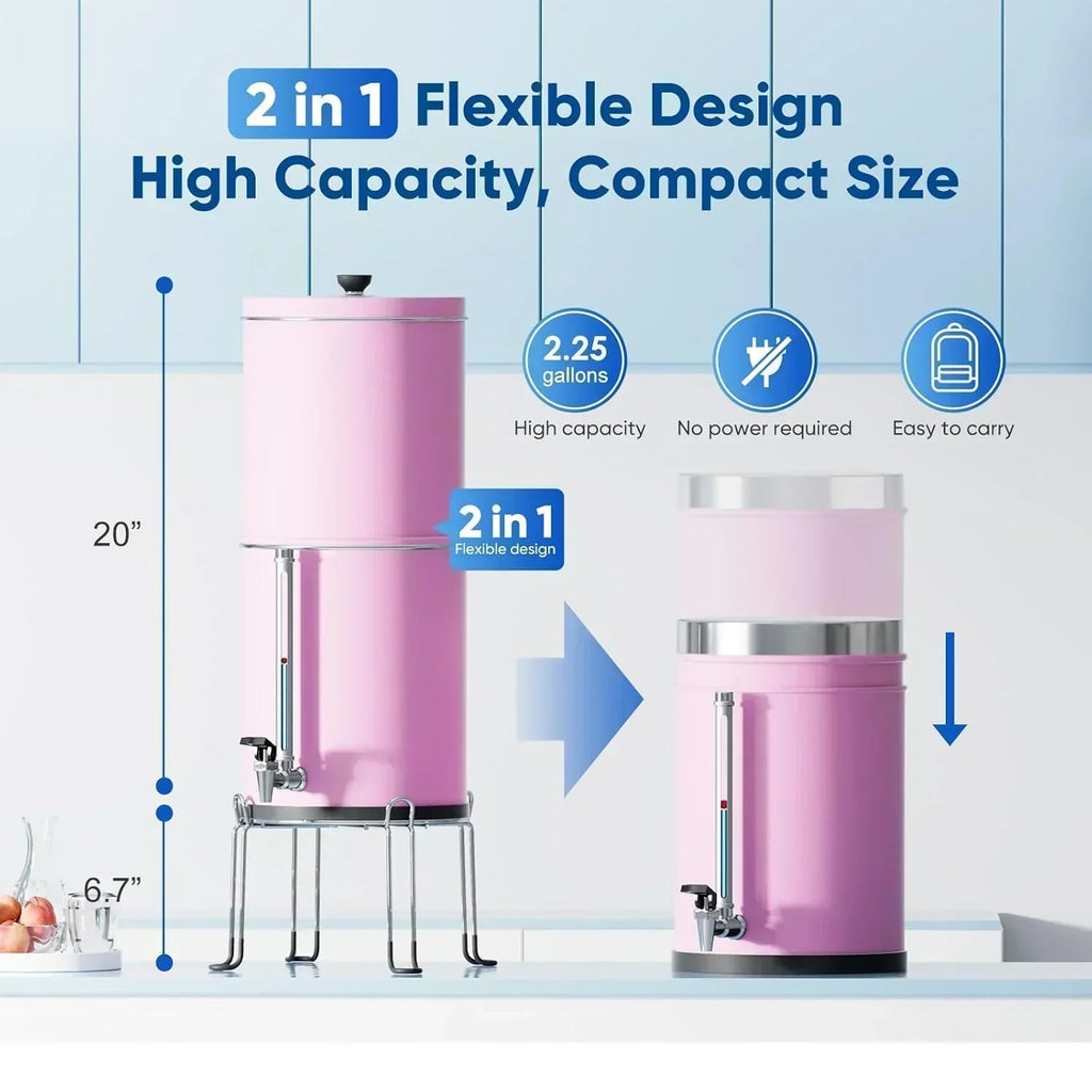 Purewell three-stage 0.01μm ultrafiltration gravity water filtration system 304 wourant