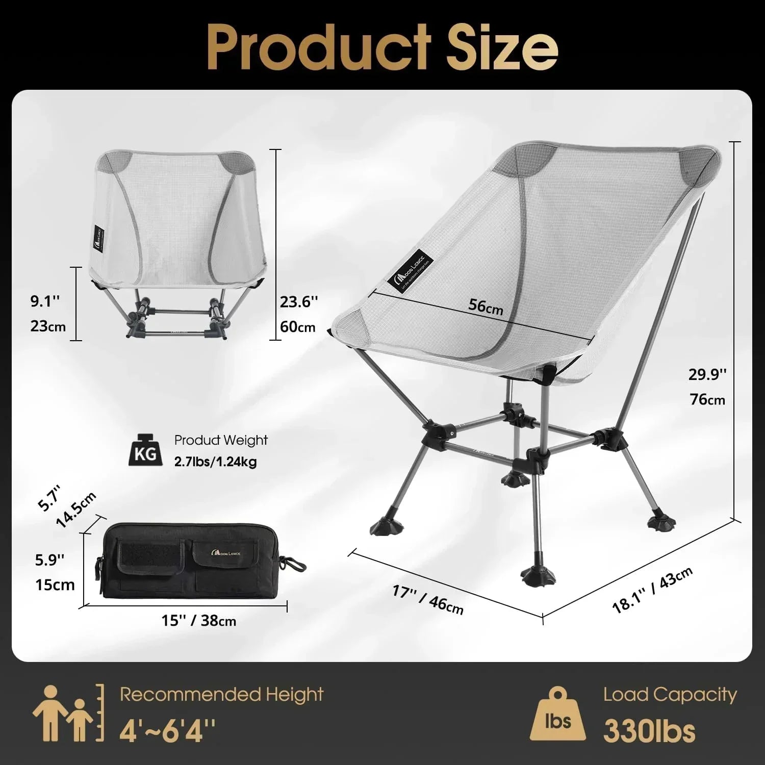 Portable Camping Chair Plus Folding Chair for Backpacking and Hiking wourant