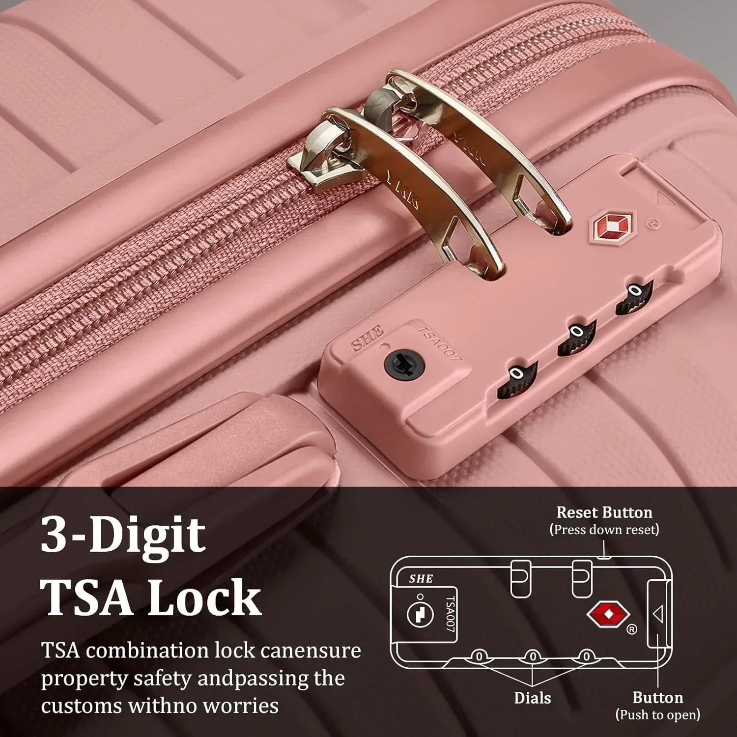 5-piece PP hardshell lightweight travel carry-on luggage set with dual spinner wheels wourant