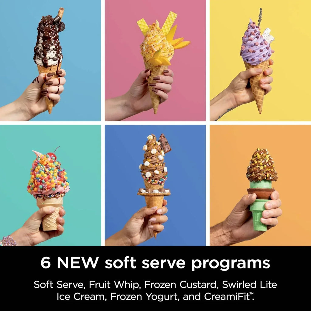 Ninja Swirl by CREAMi Ice Cream and Soft Serve Maker Frozen Yogurt Low Calories Program wourant